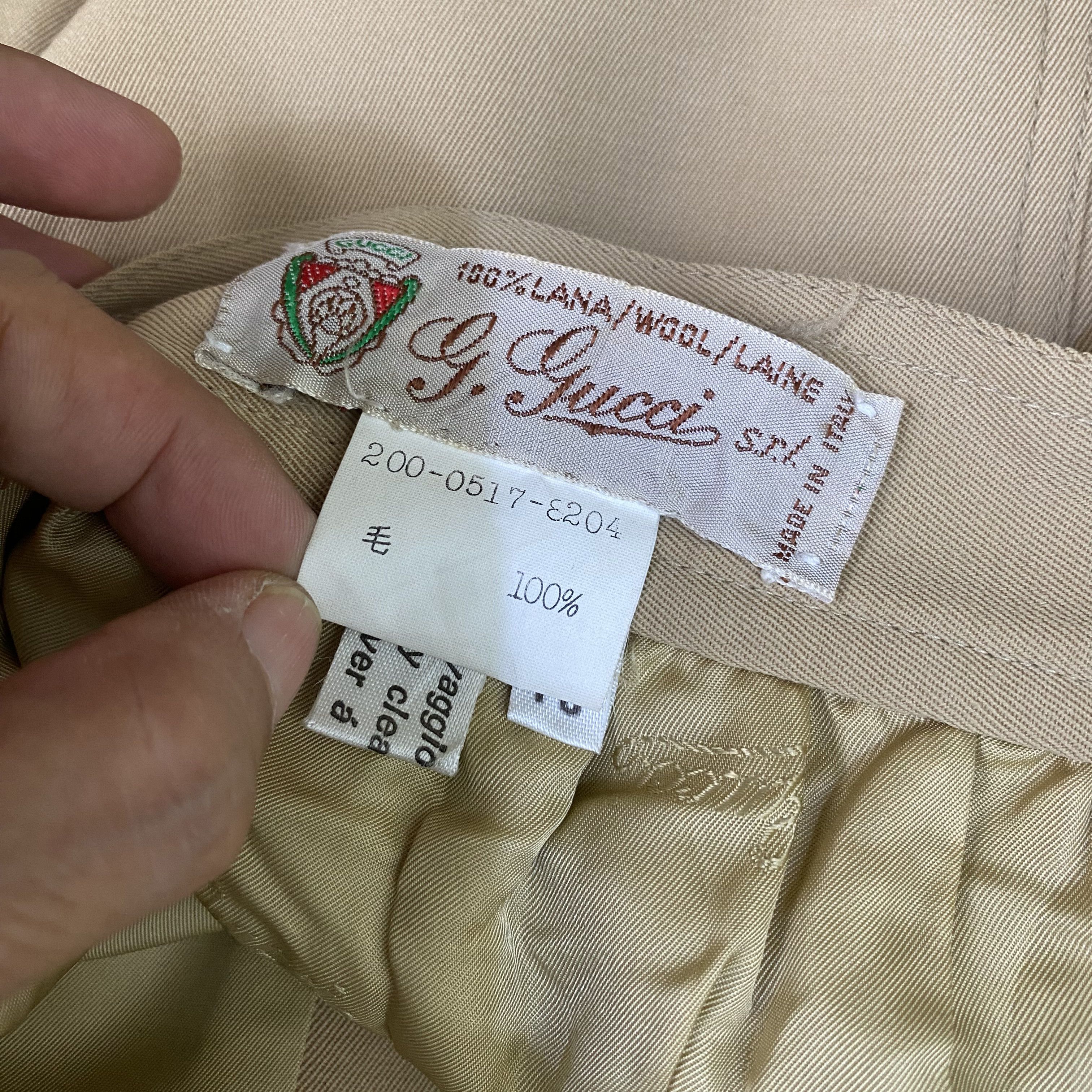 Gucci × Vintage GUCCI Vintage Light Brown Buttoned Wool Skirt Size 32" / US 10 / IT 46 - 10 Thumbnail