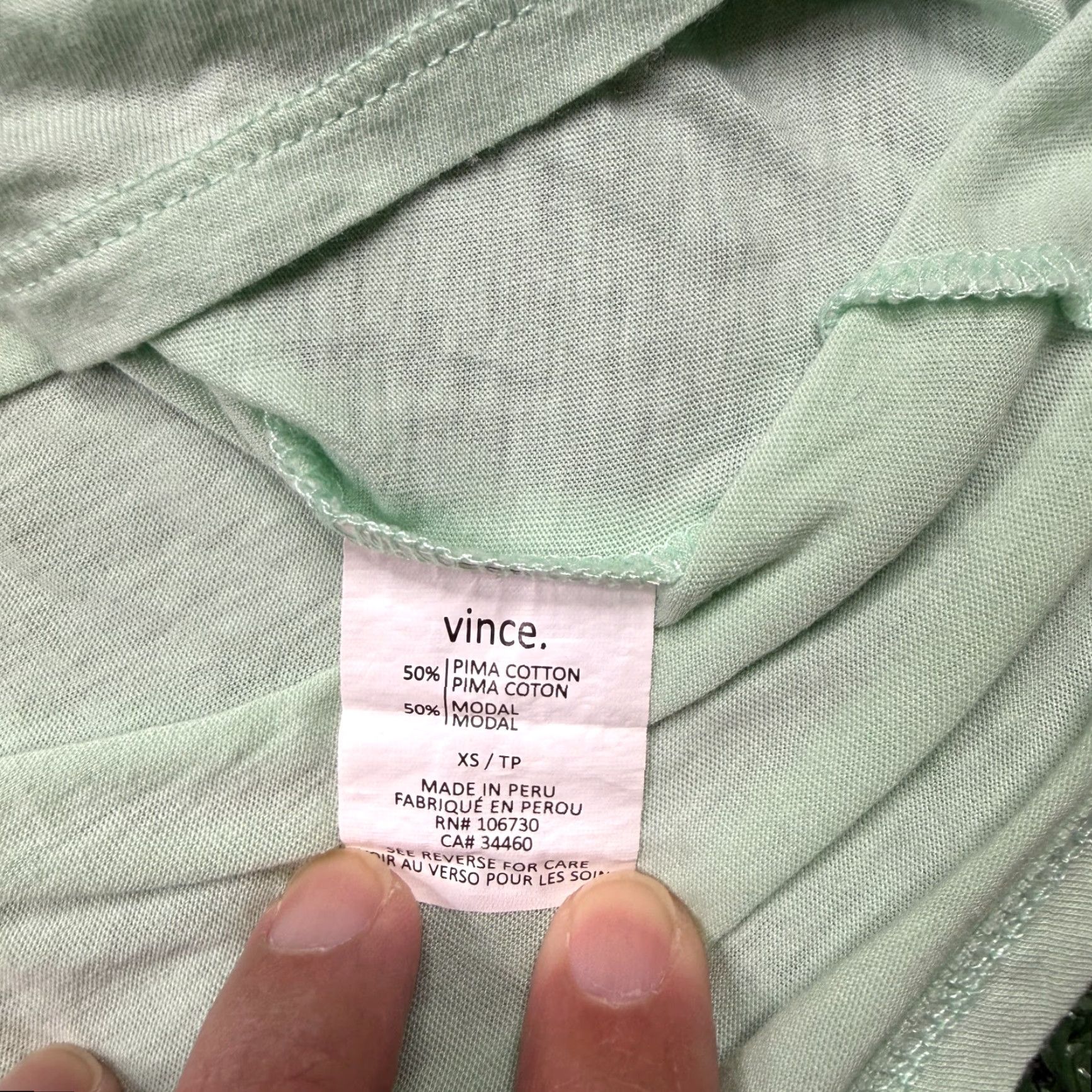 Vince Vince T Shirt Women's XS Green Short Sleeve Desinger Stretch Tee Shirt Size XS / US 0-2 / IT 36-38 - 6 Thumbnail