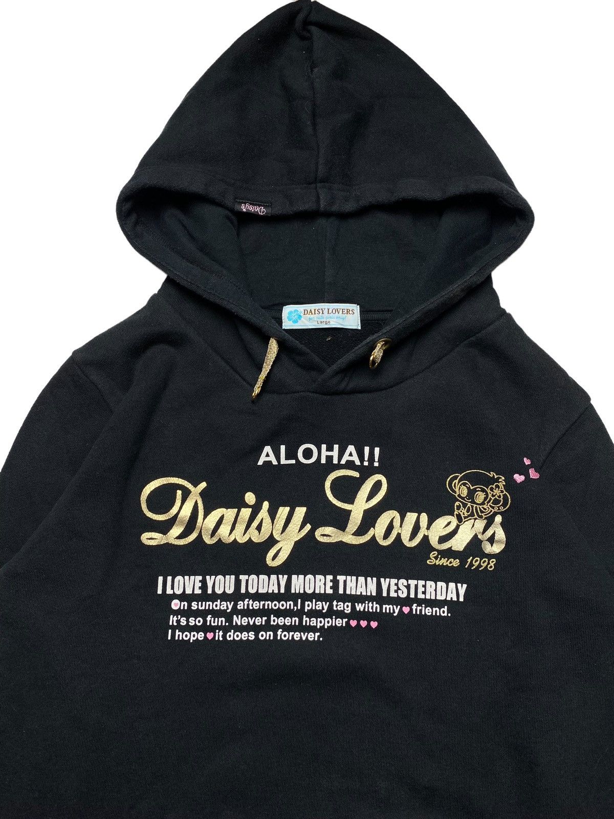 Japanese Brand 2000s Daisy Lovers - Poem Hoodie Size L / US 10 / IT 46 - 3 Thumbnail