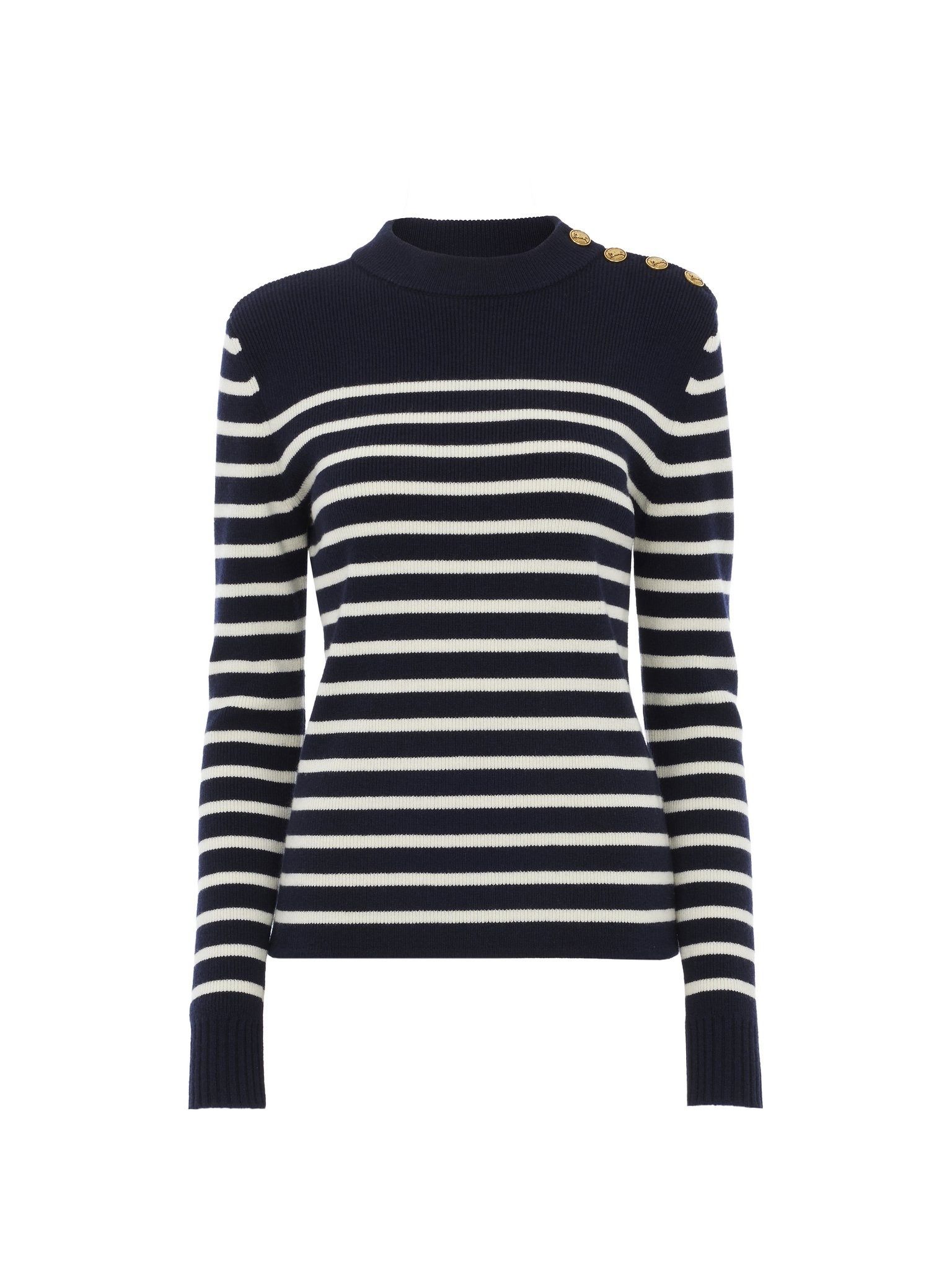Chloe o1loc1c11125 Sailor Crewneck Sweater in Blue/White Size M / US 6-8 / IT 42-44 - 1 Thumbnail
