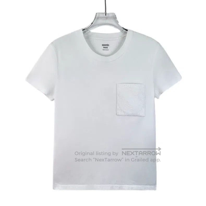 Hermes Hermes White pocket embroidered cotton short-sleeved T-shi Size XS / US 0-2 / IT 36-38 - 1 Thumbnail