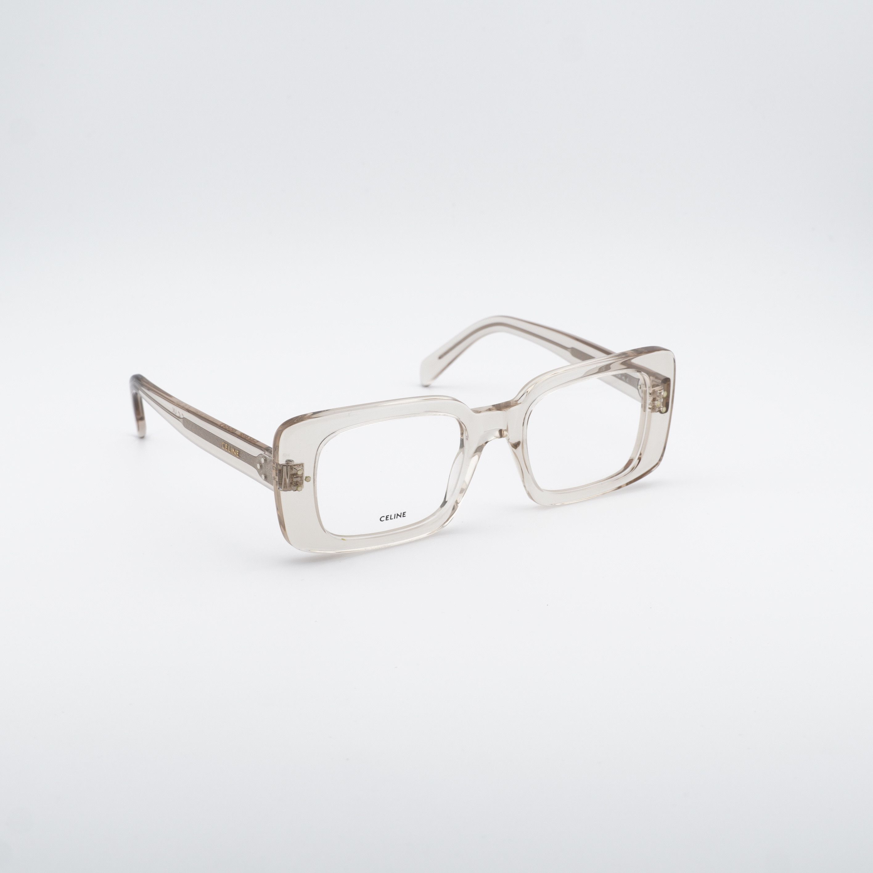 Celine Celine CL50163I 045 Eyeglasses Transparent Beige 51mm Square Size ONE SIZE - 7 Thumbnail