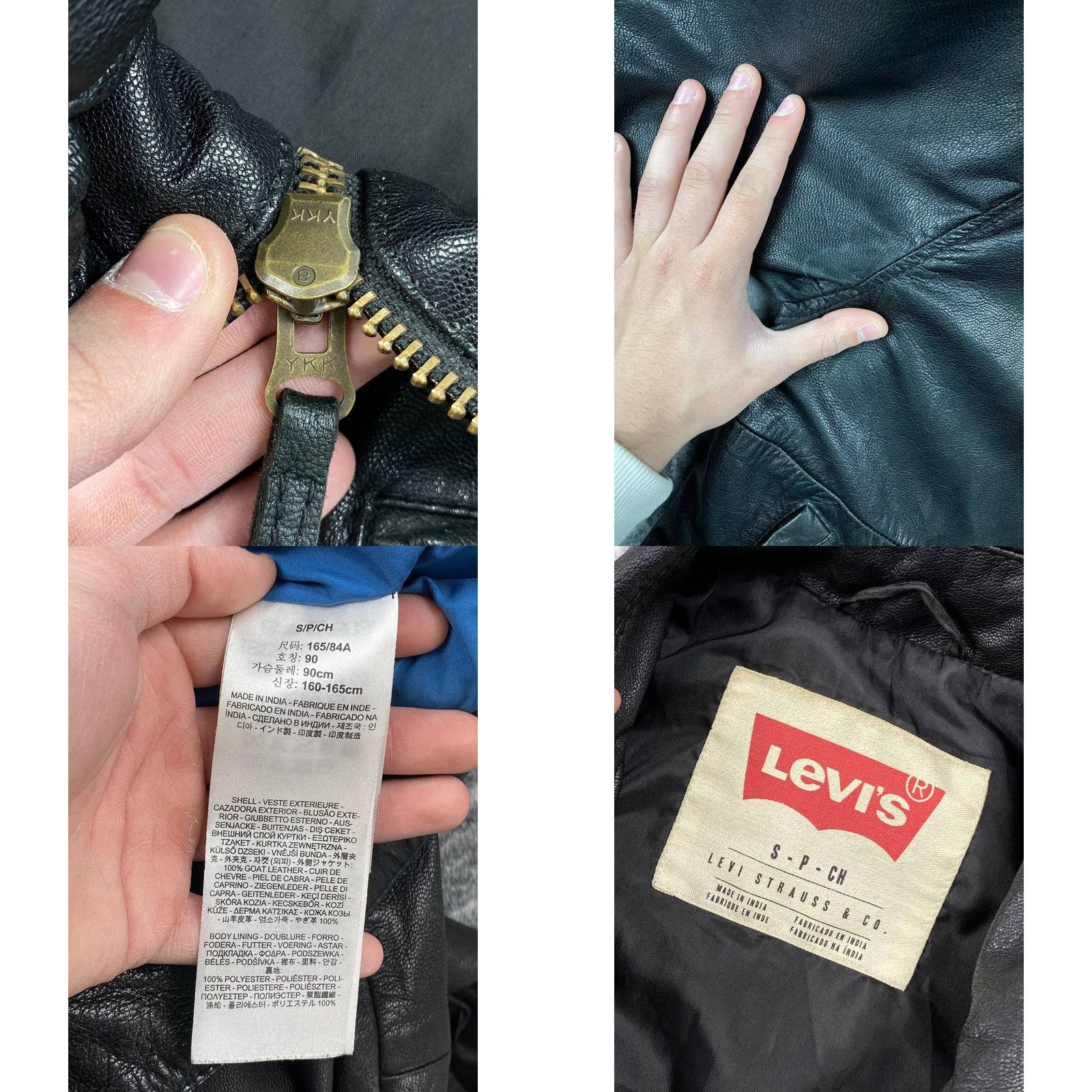 Levi's VINTAGE Levi's Leather Jacket Men S Black Zip Biker Mid-Length 00s Casual Winter Fall 51 Chest 67 Length 47.5 Shoulders 65.5 Sleeve Regular Size US S / EU 44-46 / 1 - 8 Thumbnail