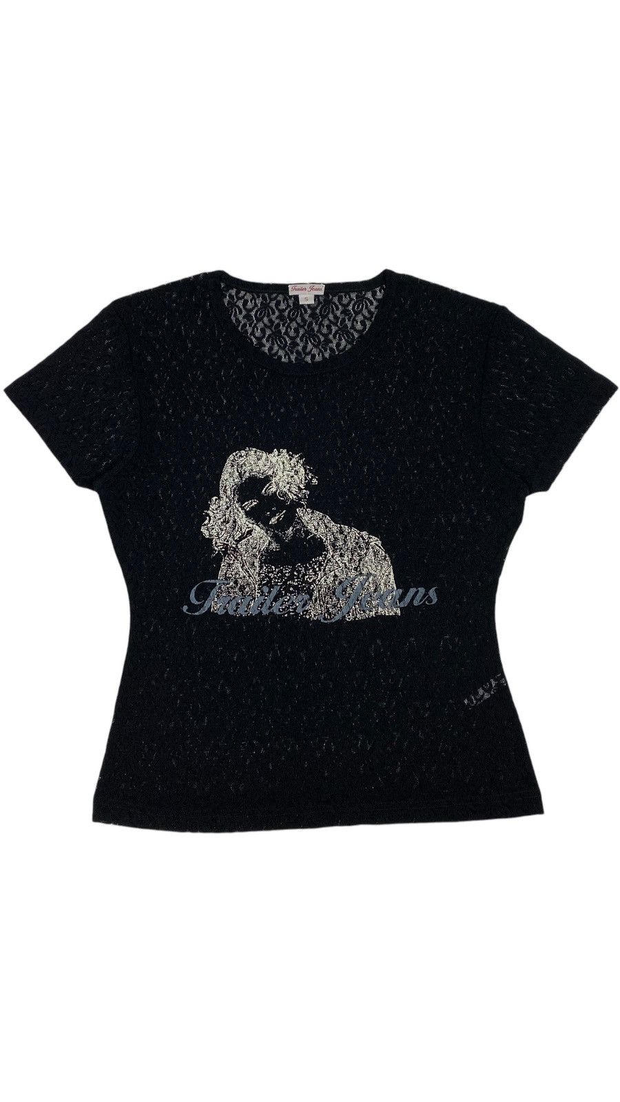 Vintage 🔥LASTDROP🔥 Vintage 90s Y2K Mesh Guipure Art Goth T-shirt Size S / US 4 / IT 40 - 1 Thumbnail