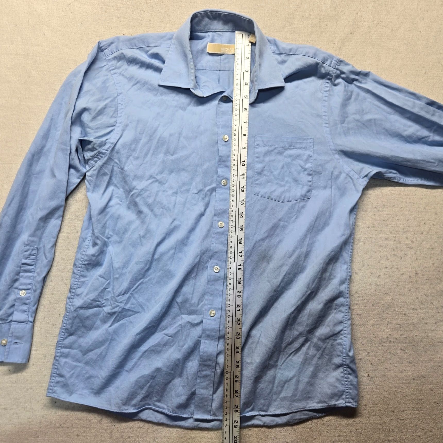 Michael Kors Michael Kors Solid Blue Dress Shirt Regular Men's 16 34/35 Button Up Long Sleeve Collar Shirt Size US L / EU 52-54 / 3 - 6 Thumbnail