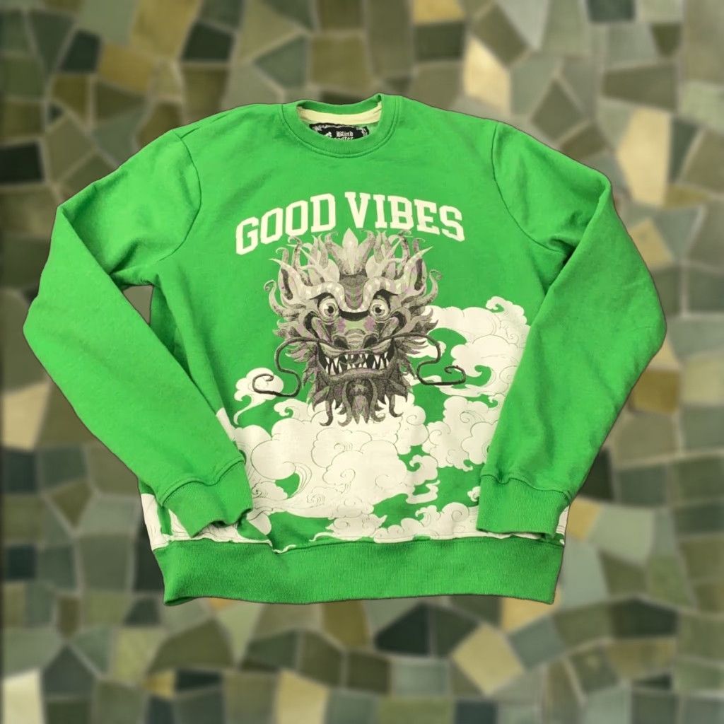 Vintage Blind Rooster Sweatshirt Mens Small Green Dragon Good Vibes Size US S / EU 44-46 / 1 - 1 Thumbnail