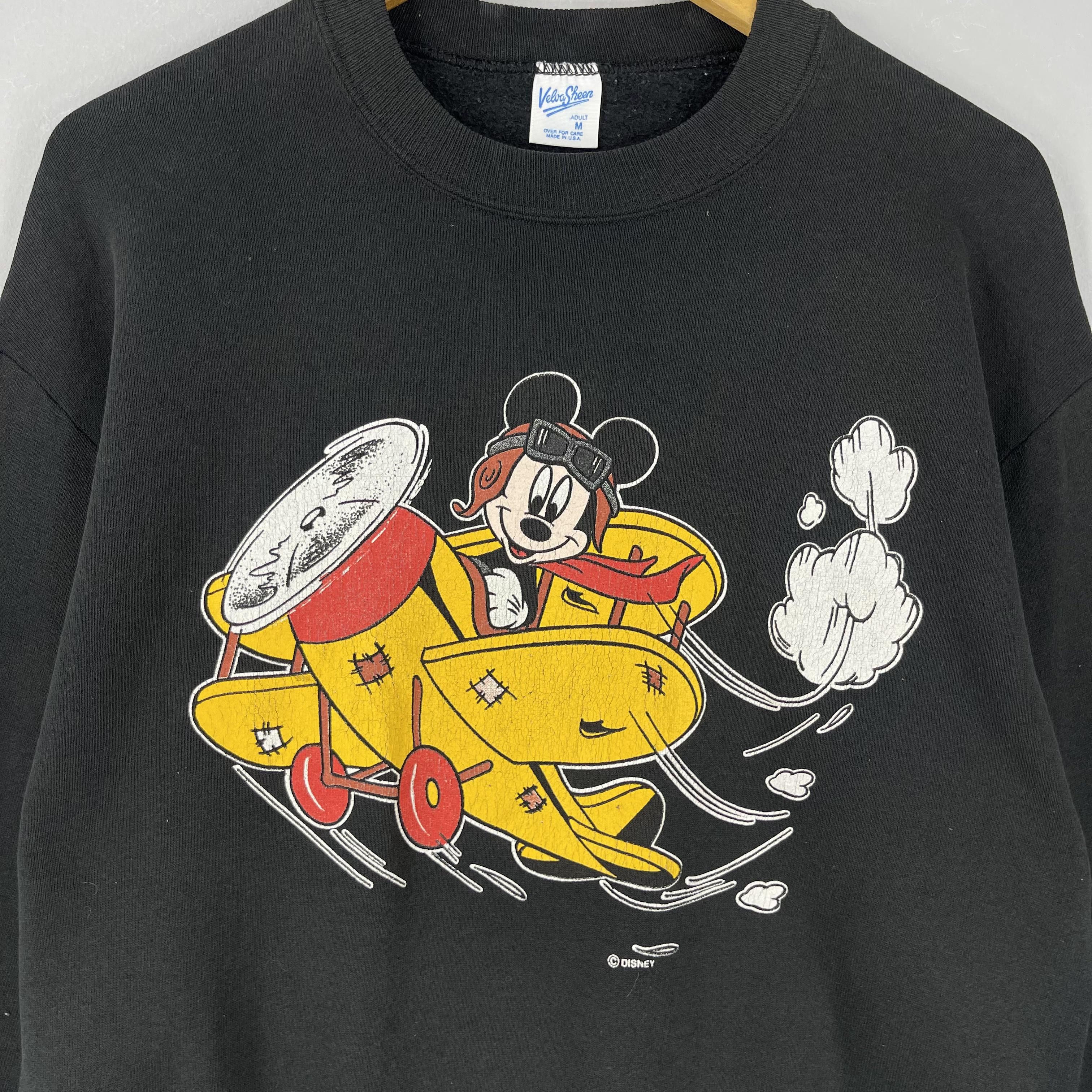 Mickey Mouse Vintage 90s Velva Sheen MICKEY MOUSE Cartoon Sweatshirt Size US M / EU 48-50 / 2 - 2 Thumbnail