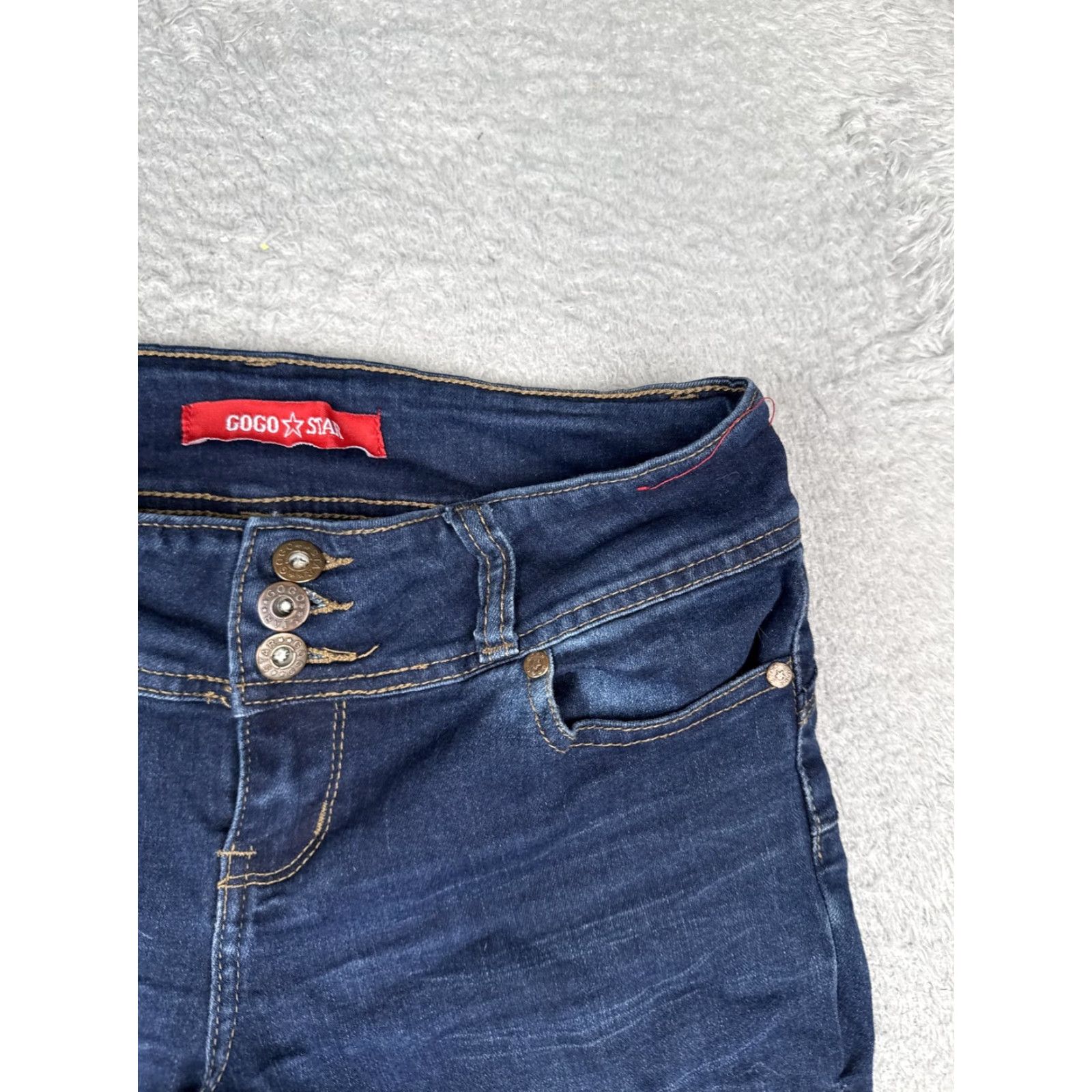 Vintage Gogo Jeans Shorts Jeans Cut-Off 5-Pocket 30x4 Juniors Blue Denim Short Inseam 4in Casual Womens Modern Stretch 3 Size 26" / US 2 / IT 38 - 5 Thumbnail