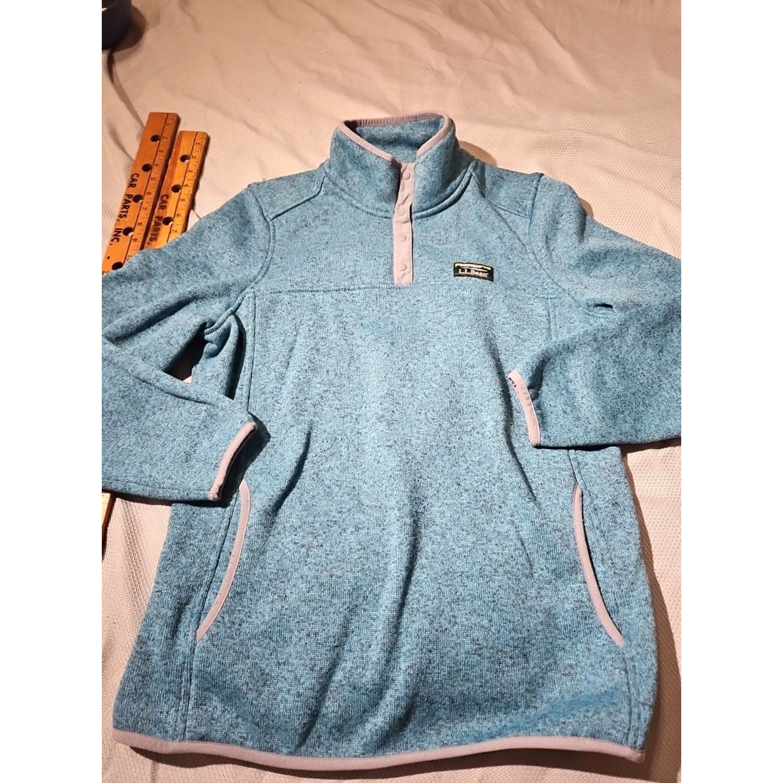 Vintage VINTAGE LL Bean Sweater Womens Large Blue Fleece Pullover T-Snap Outdoor Logo 292726 Size L / US 10 / IT 46 - 3 Thumbnail