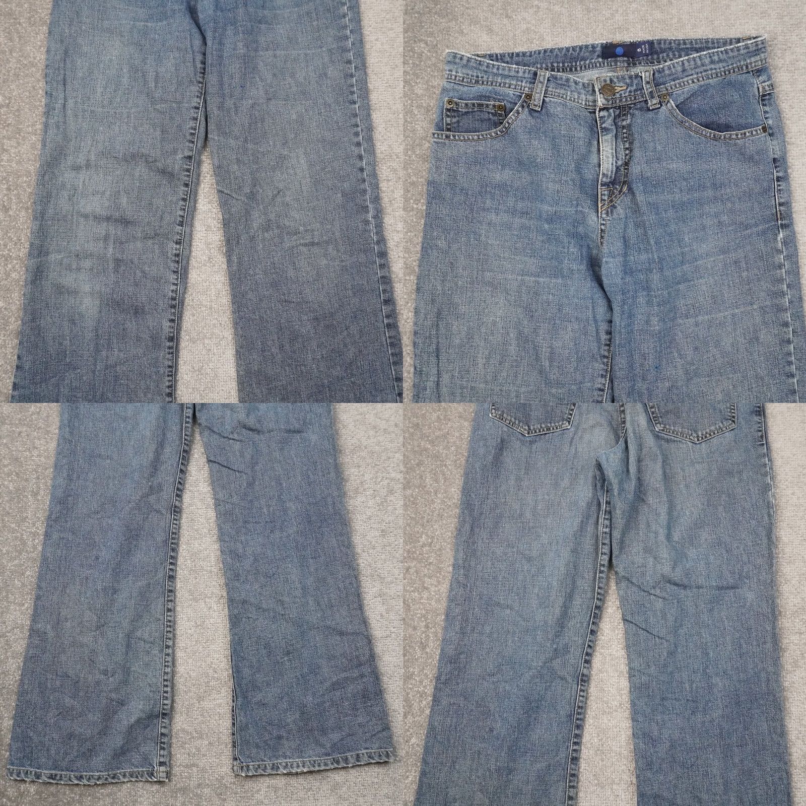 Denime VINTAGE Blue Dot Y2K Blue Jeans Flared 5-Pocket Denim Low Rise 32x30 Womens Medium Wash Size 24" / US 00 / IT 34 - 8 Thumbnail