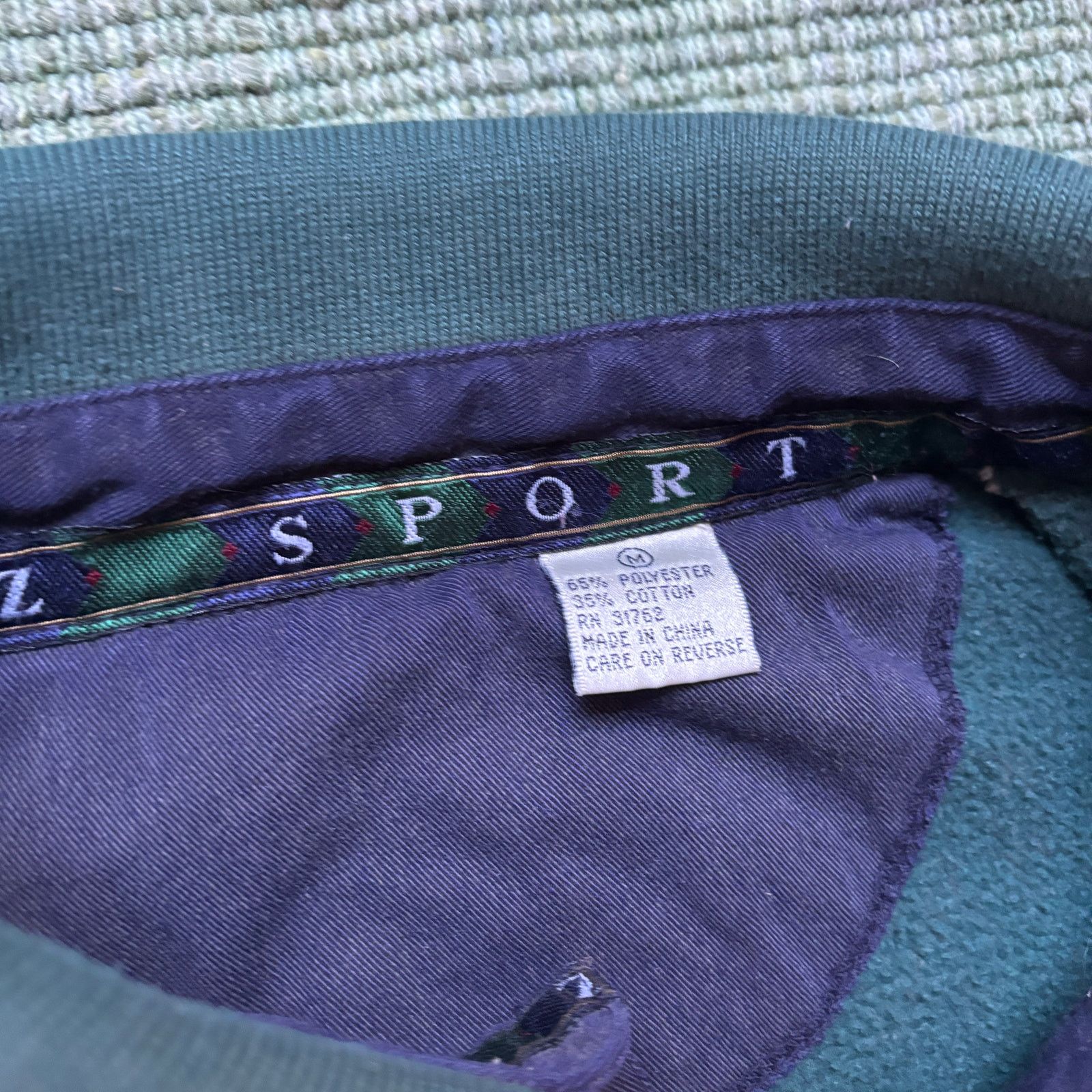 Vintage Vintage basic three tone striped collared sweatshirt Size US L / EU 52-54 / 3 - 3 Thumbnail