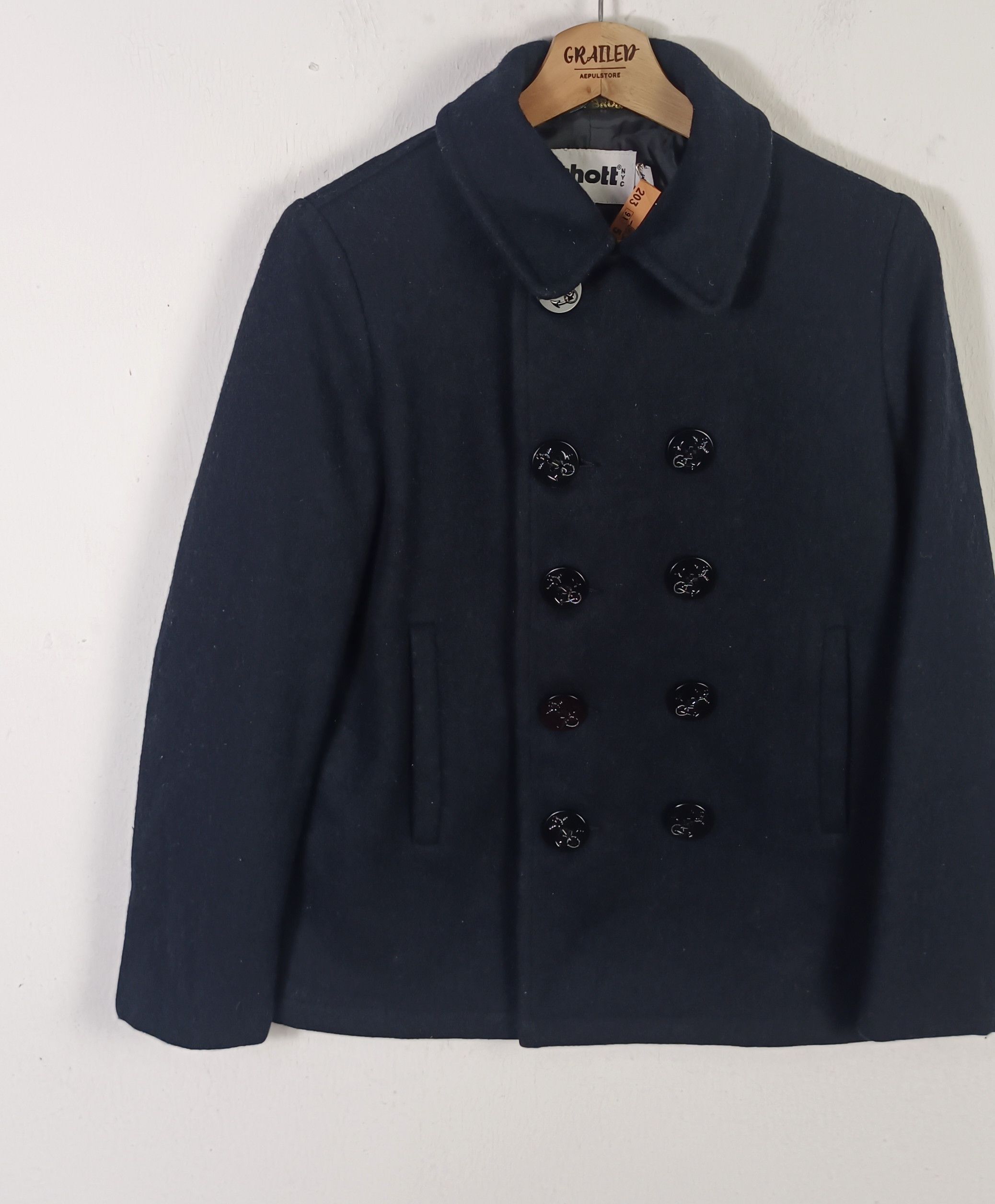 Schott Vintage SCHOTT Bros Peacot Men Jacket Size US S / EU 44-46 / 1 - 4 Thumbnail