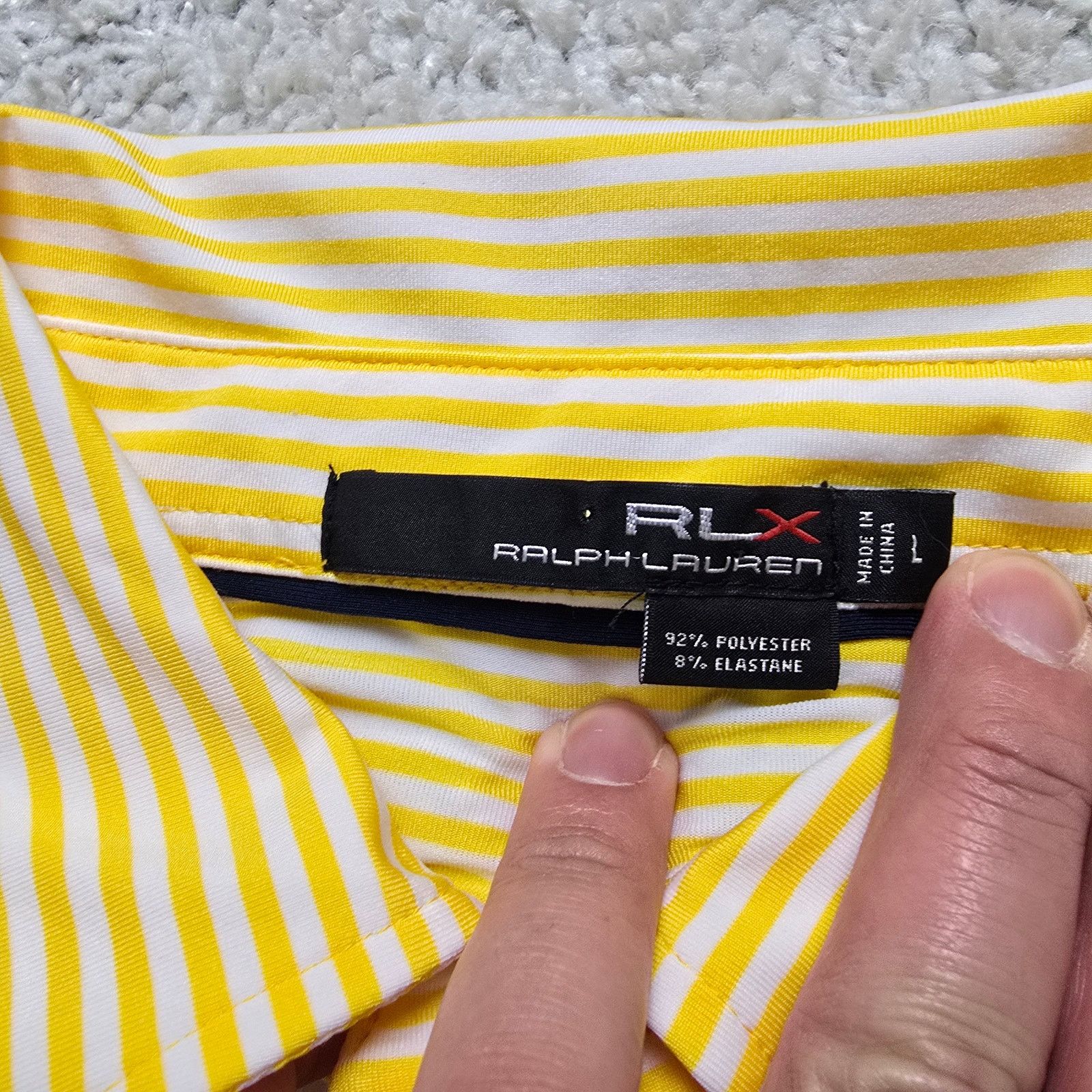Other RLX Ralph Lauren Sport Golfing Polo NWT Yellow Stripe L L Size US L / EU 52-54 / 3 - 7 Thumbnail