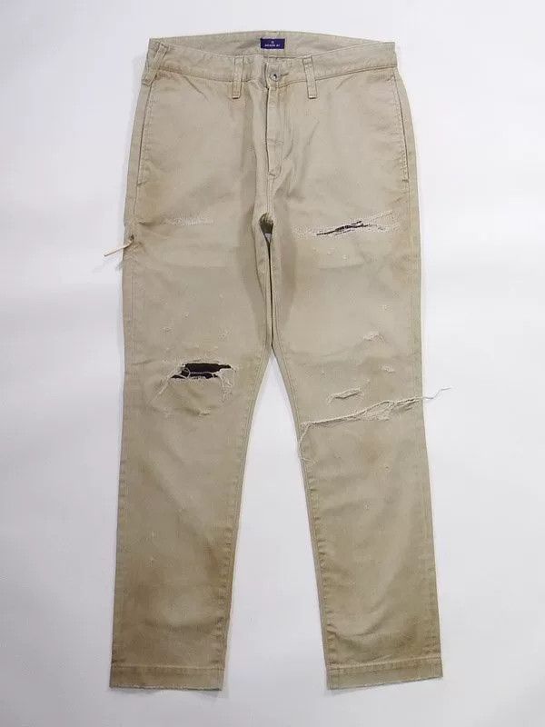 Hiroshi Fujiwara DENIM BY VANQUISH & FRAGMENT Distressed Patch Pants Size US 30 / EU 46 - 1 Thumbnail