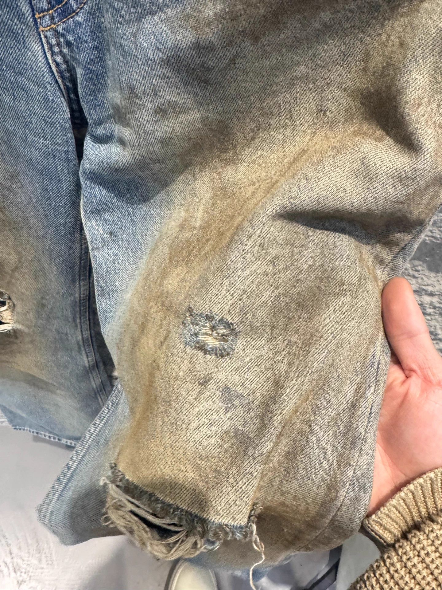 Acne Studios Acne FW23 Denim Dirty Mud Distressed Wide-Leg Jeans Wmn Size 25" / US 0 / IT 36 - 2 Thumbnail