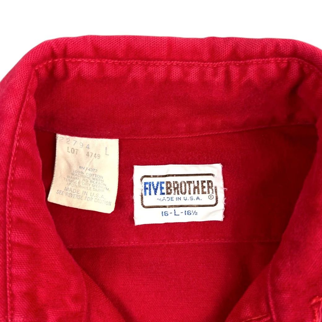 Vintage VINTAGE Five Brother Shirt Adult LARGE Red Flannel USA Union Made Barn Chore 80s Size US L / EU 52-54 / 3 - 5 Thumbnail