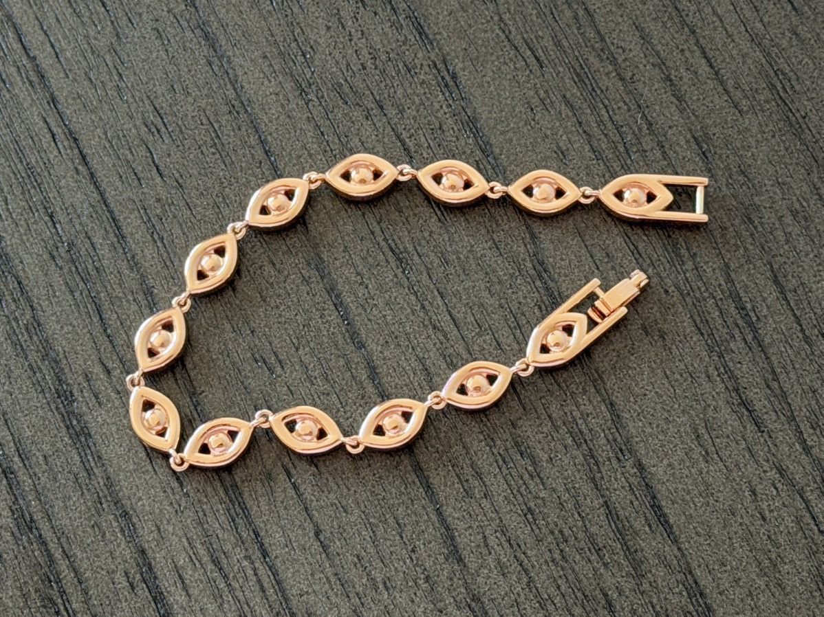 Givenchy Givenchy Crystal Eye Bracelet Rose Gold Tone Flex Chain Size ONE SIZE - 4 Thumbnail