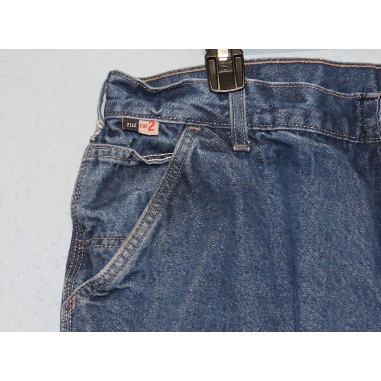 Carhartt Carhartt FR Jeans Mens 40x23 Denim Cargo Pocket Work Pants Straight 23 Inseam Blue Regular Mens Size US 40 / EU 56 - 5 Thumbnail