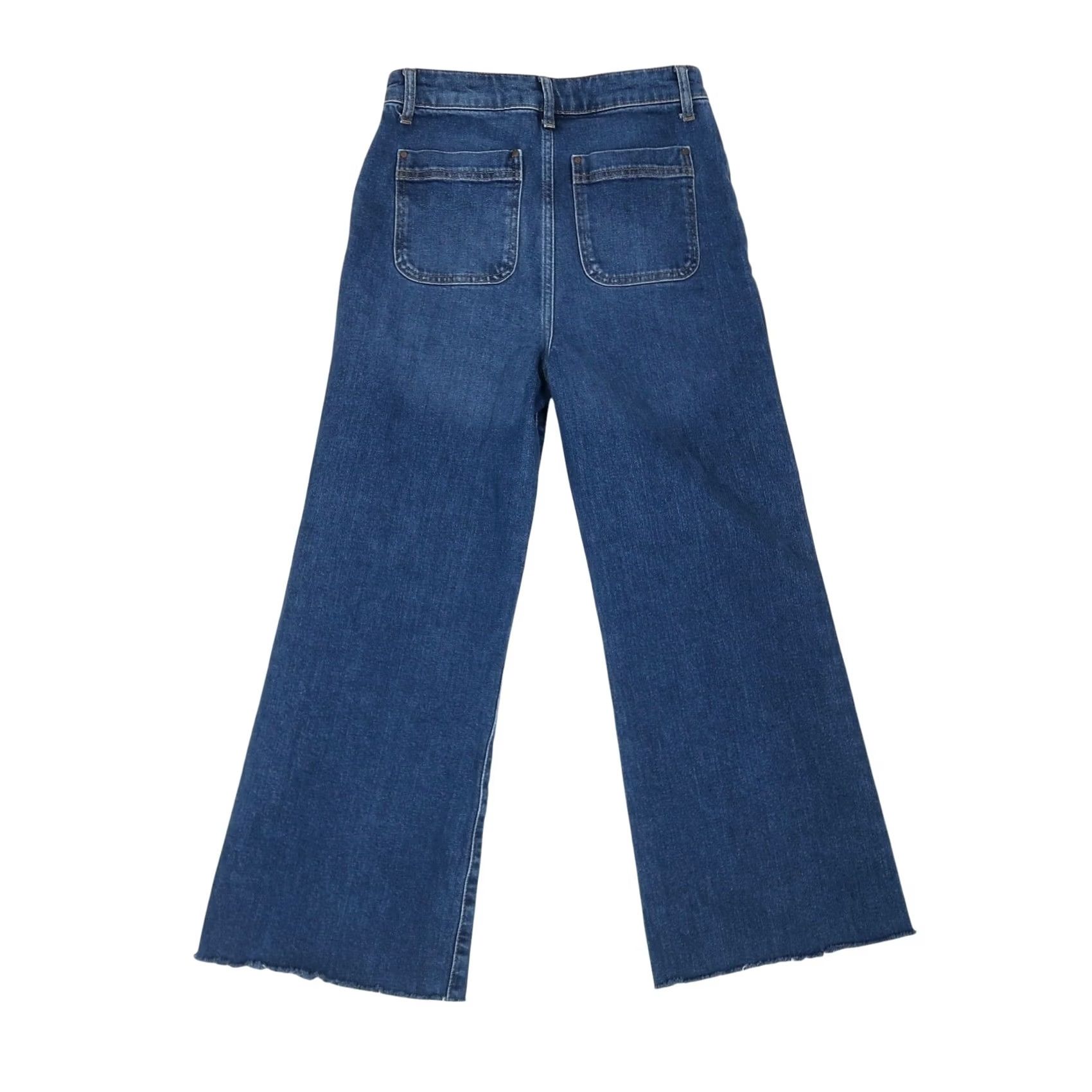 Boden Boden Jeans Patch Pocket Wide Leg Medium Wash Blue Denim 2 Women Regular Waist 26 Inseam 24 Bohemian Style Size 26" / US 2 / IT 38 - 3 Thumbnail