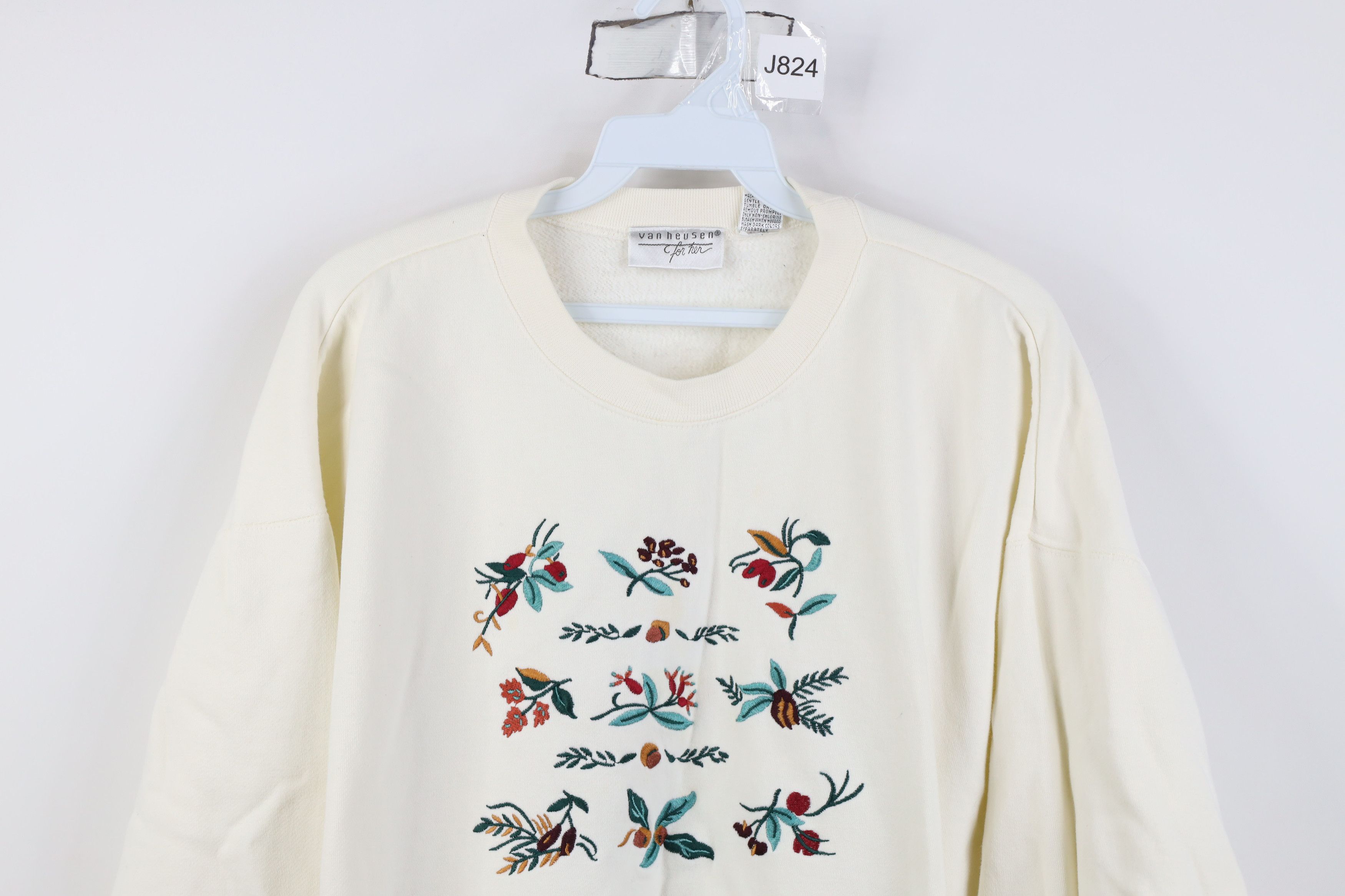 Vintage Vintage 90s Streetwear Nature Fall Leaf Acorn Sweatshirt Size XL / US 12-14 / IT 48-50 - 2 Thumbnail