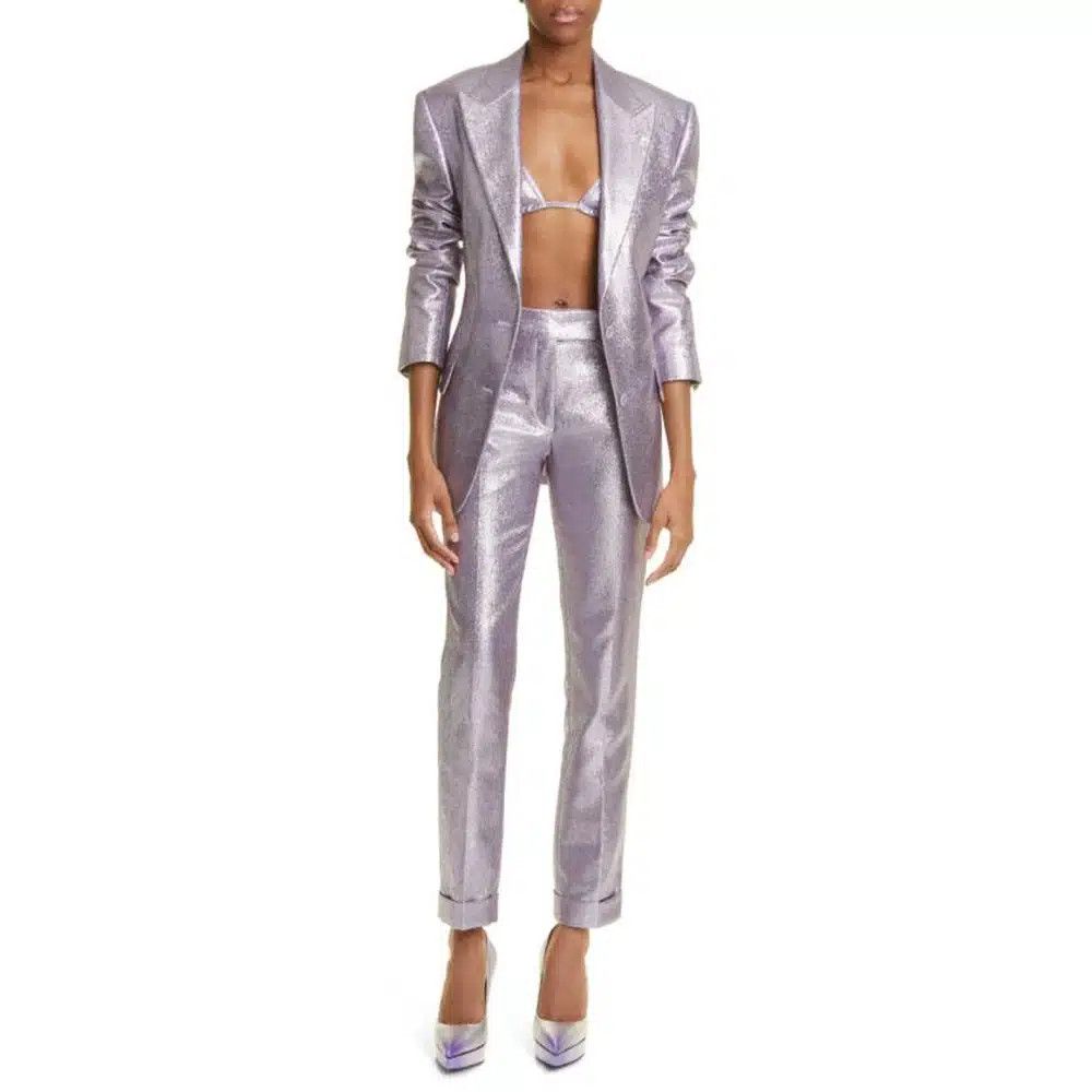 Tom Ford o1loc1c1124 Size: 40 BR0039 Iridescent Bra in Light Violet Size ONE SIZE - 2 Thumbnail