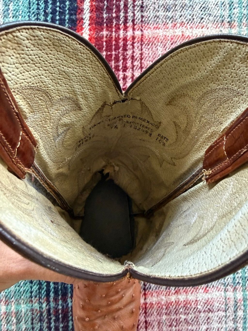 Durango Men's Durango Brown Ostrich Cowboy Boots Size 9D Size US 9 / EU 42 - 6 Thumbnail
