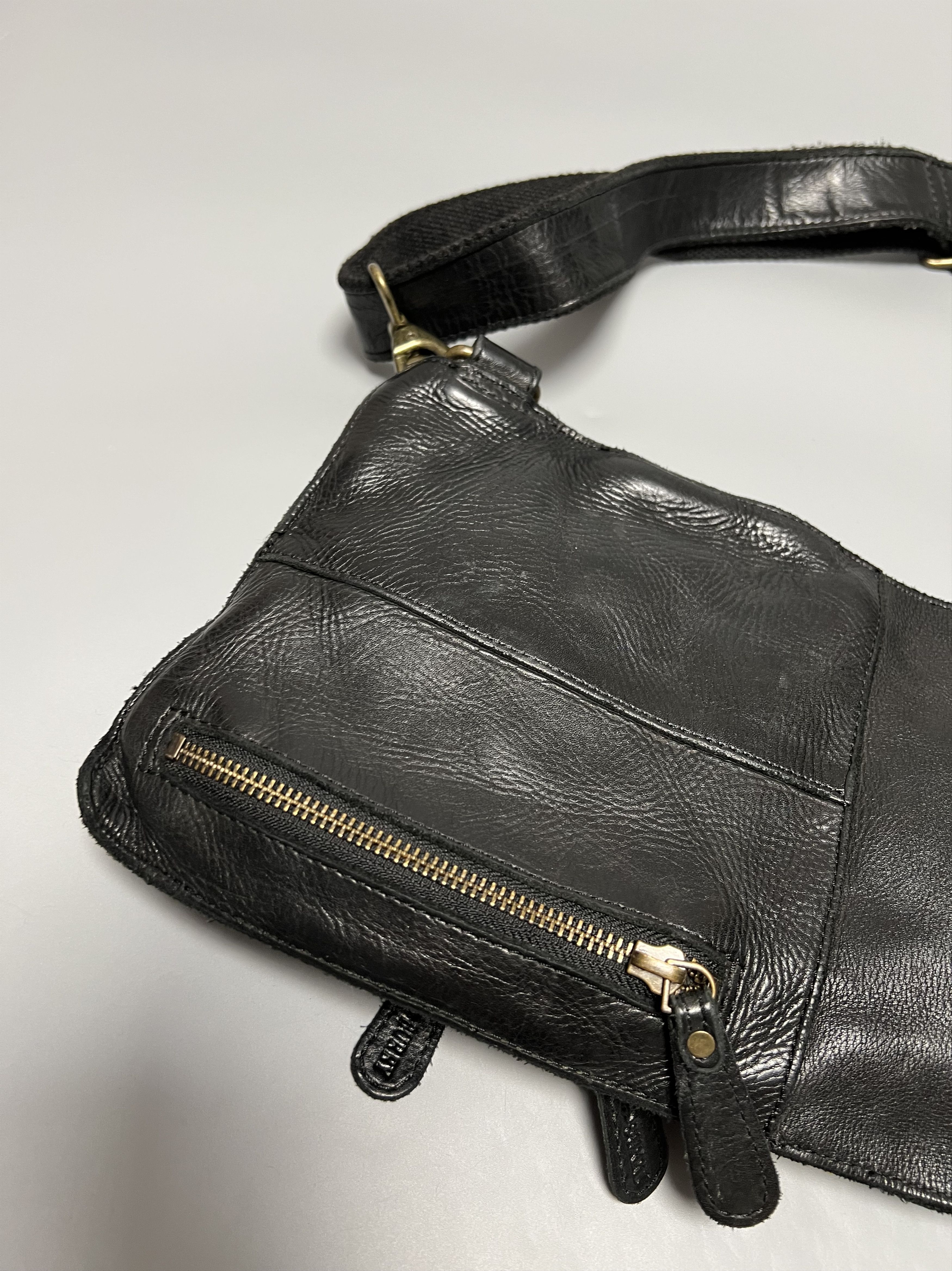 Genuine Leather Hill Burry Black Leather Crossbody Bag Size ONE SIZE - 5 Thumbnail
