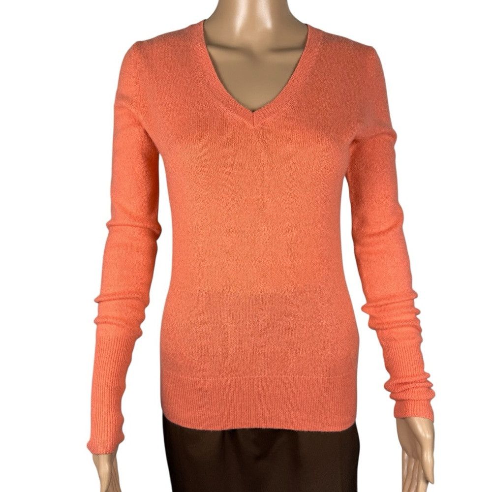 Other Halogen Cashmere V-Neck Orange Sweater Size S Size S / US 4 / IT 40 - 2 Thumbnail