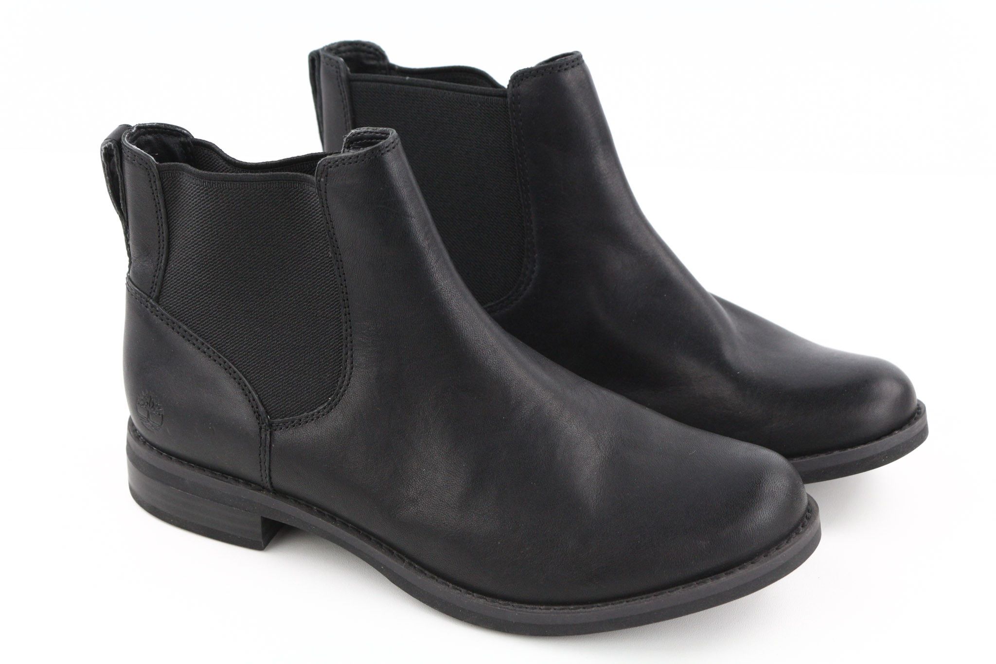 Timberland A1KHL UK5 Black Pull Tab Leather Mid Top Boots 79955 Size US 5.5 / IT 35.5 - 1 Thumbnail