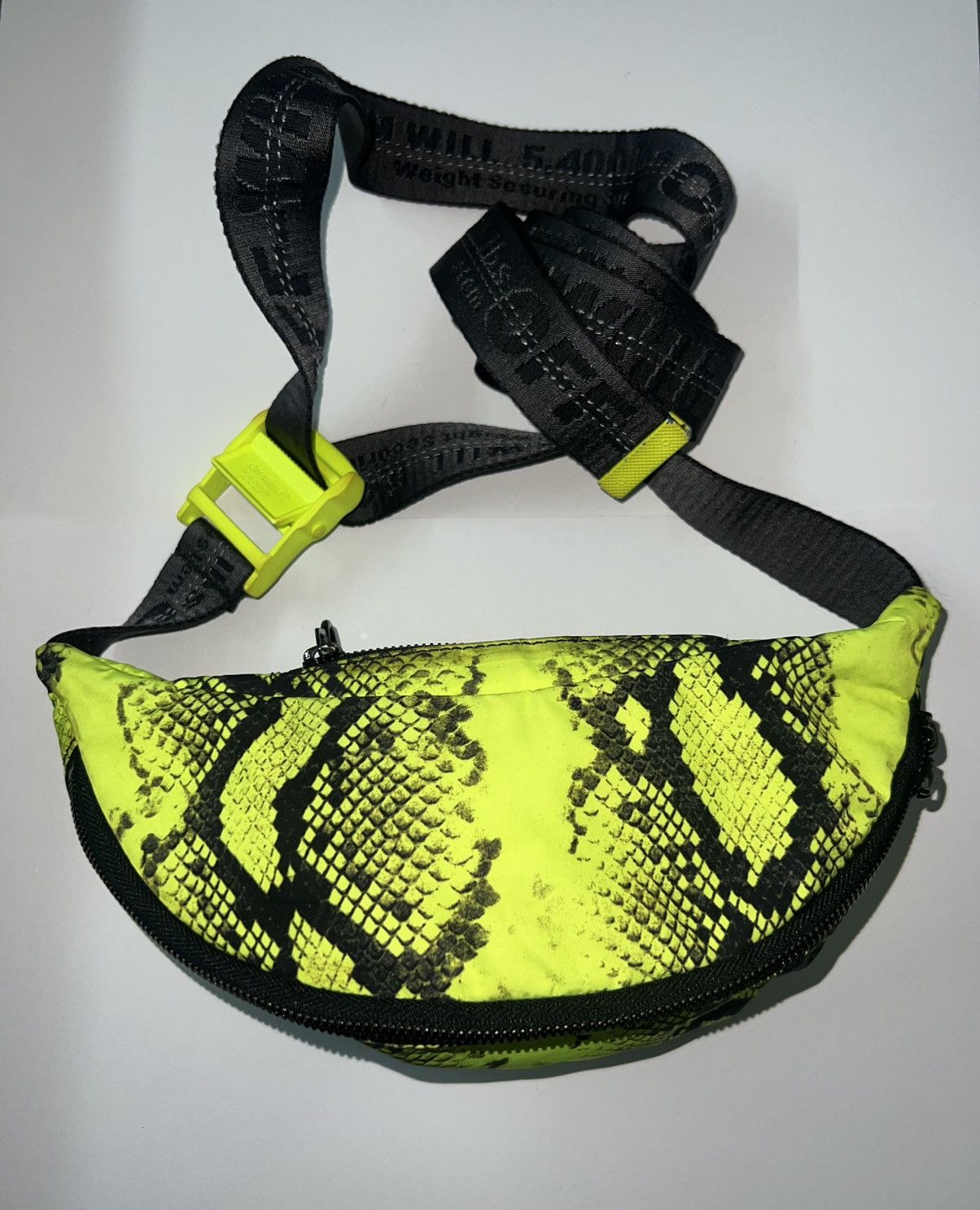 Off-White × Virgil Abloh Off-White Neon Green Black Python Print Belt Bag Virgil Size ONE SIZE - 1 Thumbnail
