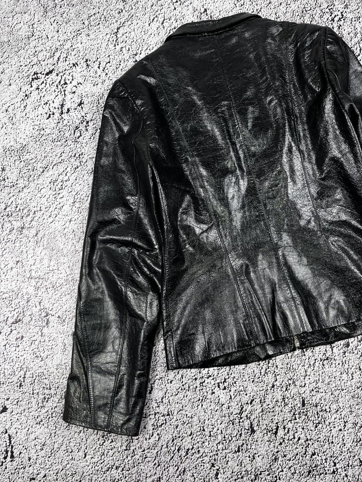 Leather Vintage Y2K Leather patchwork style avantgarde gothic jacket Size M / US 6-8 / IT 42-44 - 12 Thumbnail