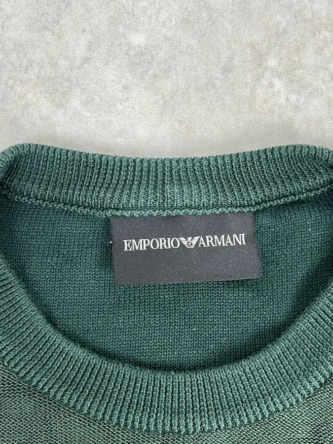 Emporio Armani AW2018 Emporio Armani Dark Green Ribbed Stripes Sweater Size US S / EU 44-46 / 1 - 8 Thumbnail