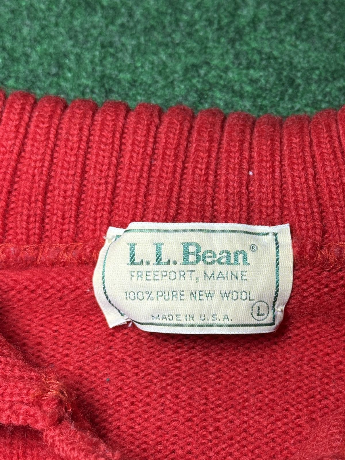 L.L. Bean LL Bean True Vintage Red Wool Pullover Polo 22x25 Sweater Size US L / EU 52-54 / 3 - 3 Thumbnail