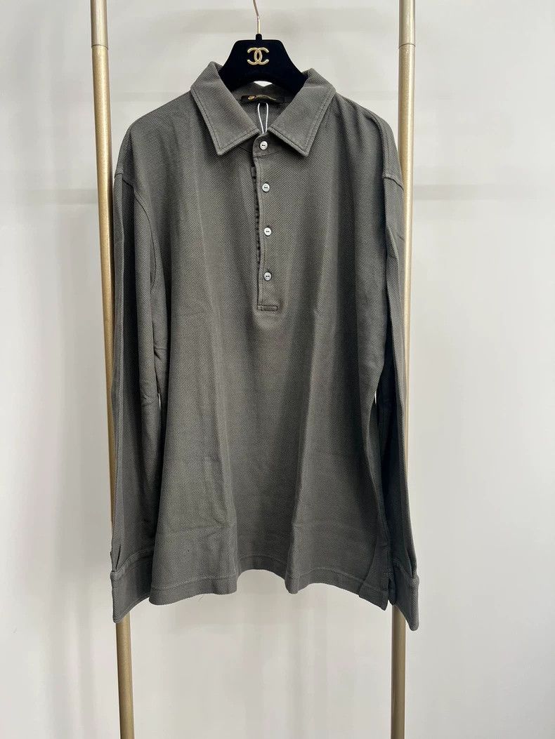 Loro Piana LORO PIANA Knitted long sleeve Polo shirt Size 3XL / US 20-22 - 1 Thumbnail