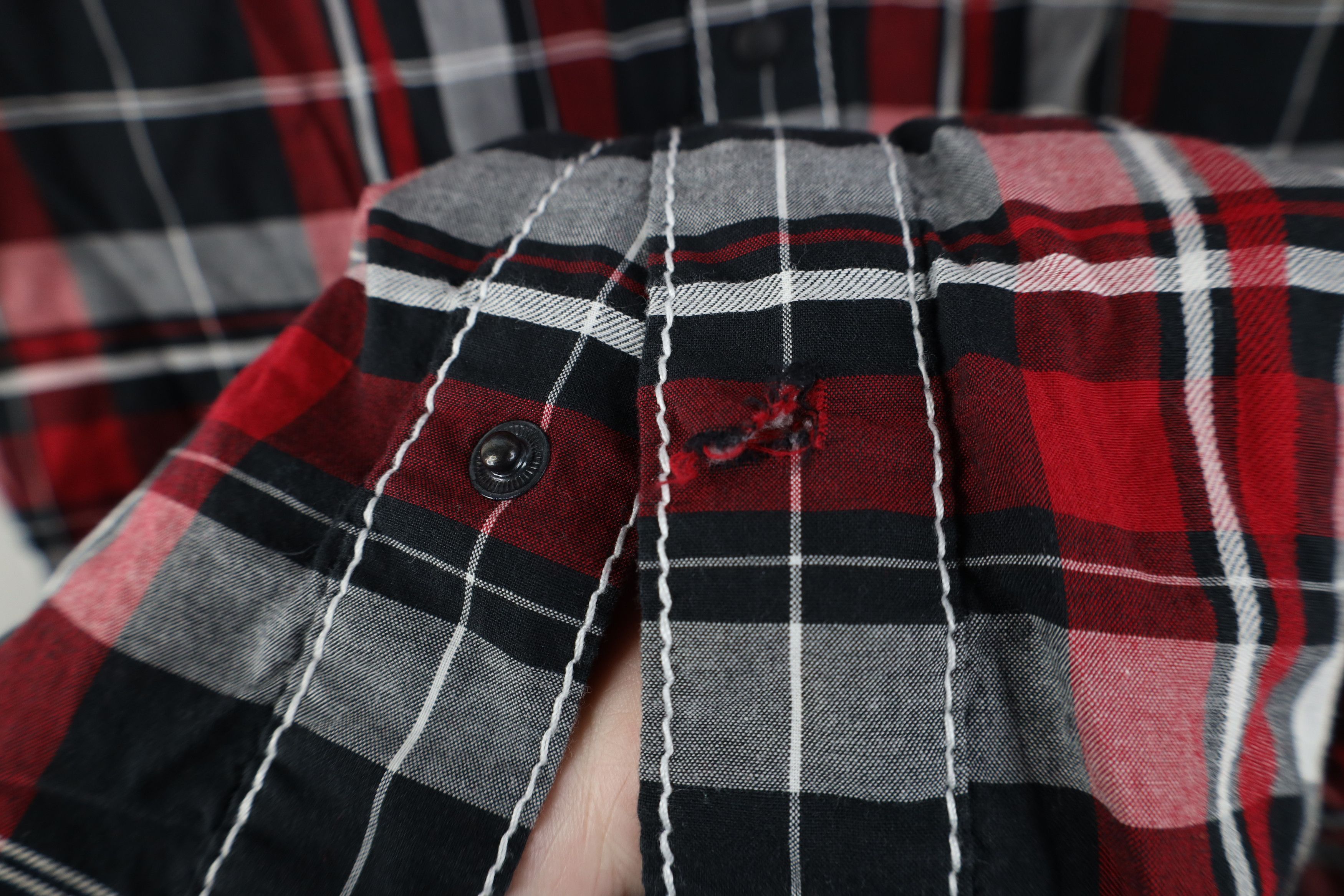 Vintage Buckle BKE Black Fit Thick Stitch Snap Button Shirt Plaid Size US L / EU 52-54 / 3 - 4 Thumbnail