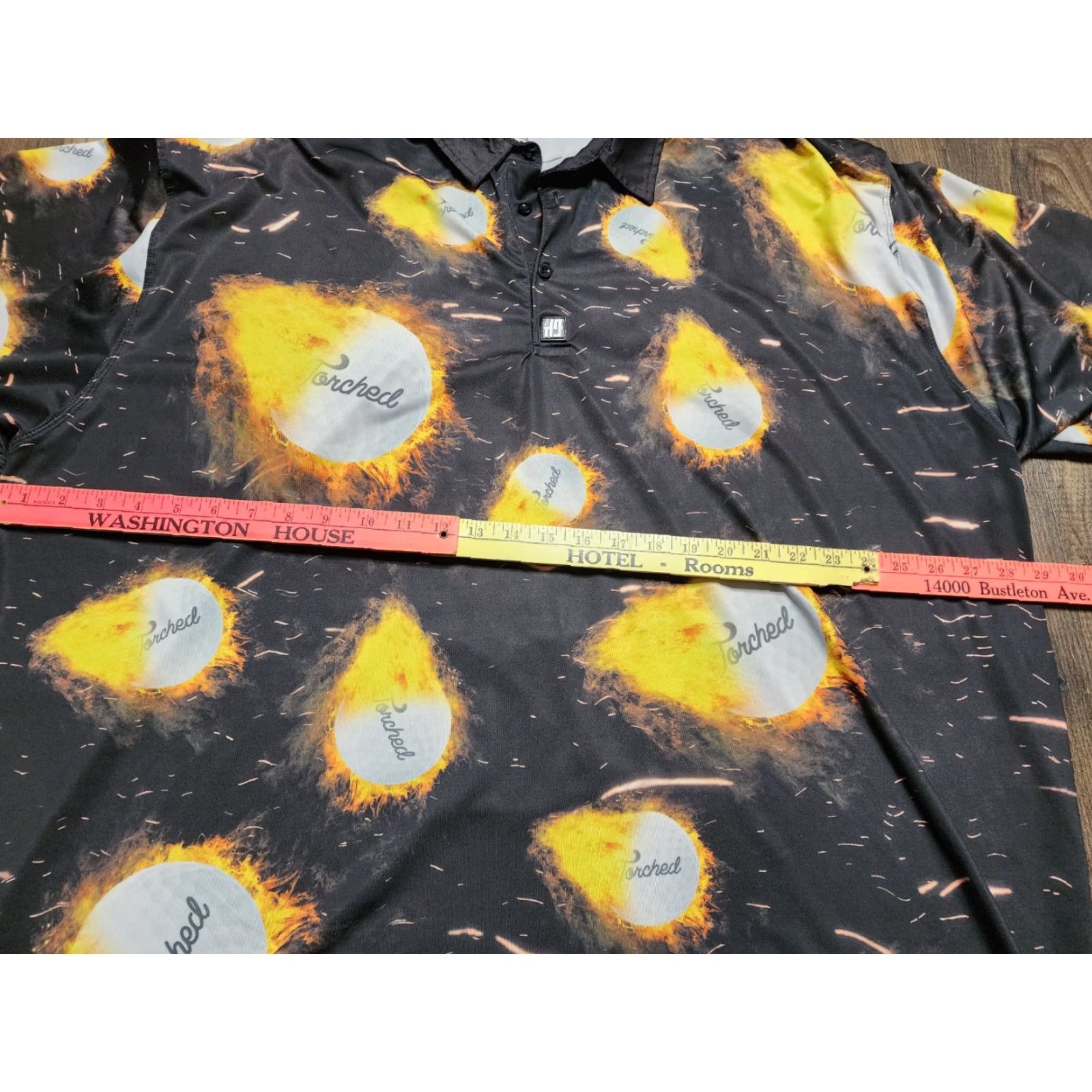 Vintage Greater Half Polo Shirt 4XL Golf Torched Flaming Ball Performance Stretch Black Mens Size US XXL / EU 58 / 5 - 4 Thumbnail