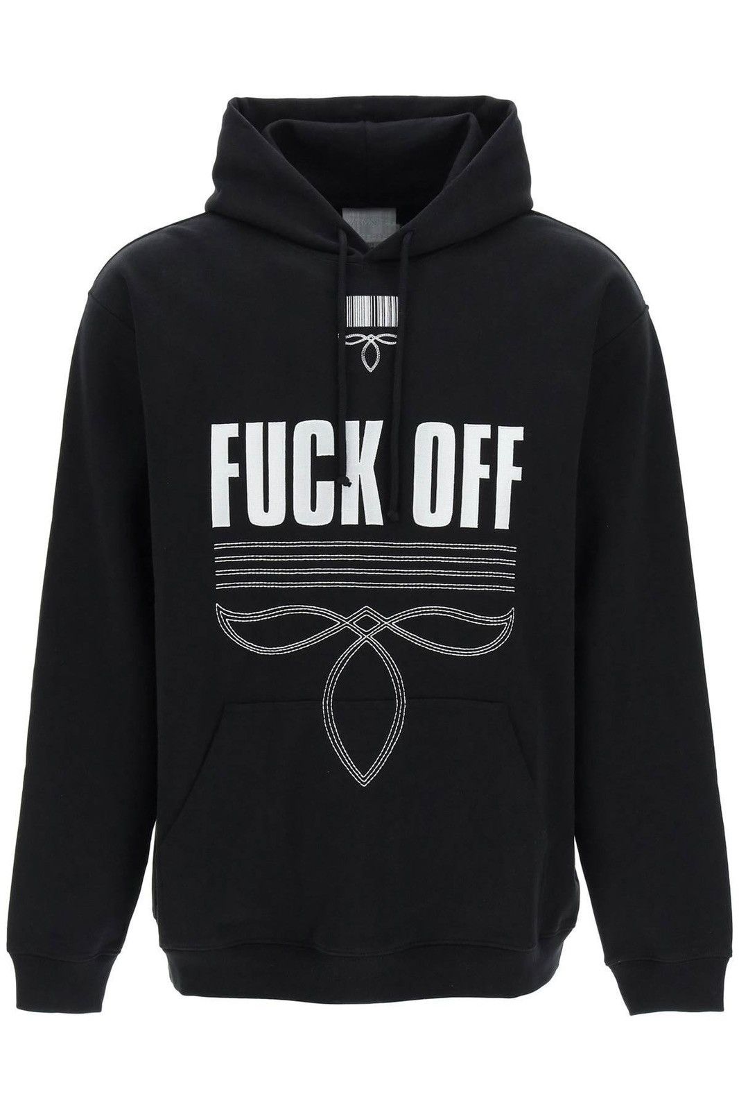image of New With Tags $1200 Vetements F $ Off Embroidered Hoodie L in Black, Men's (Size Large)