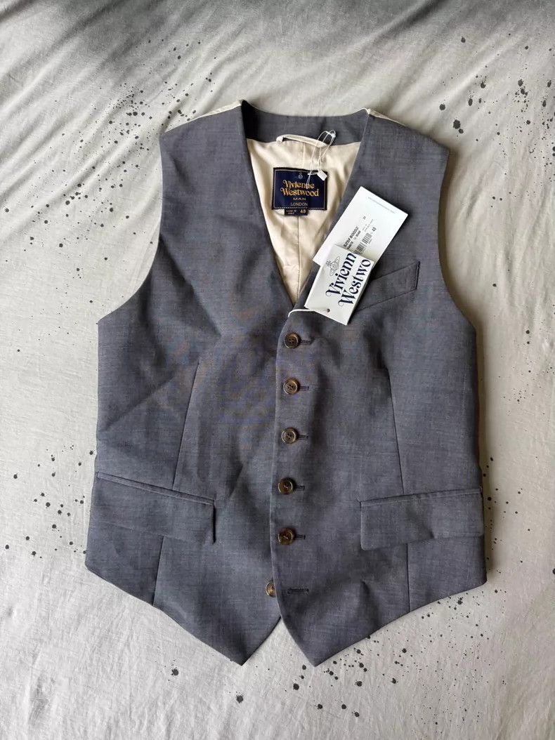 Vivienne Westwood Gray wool tie belt vest