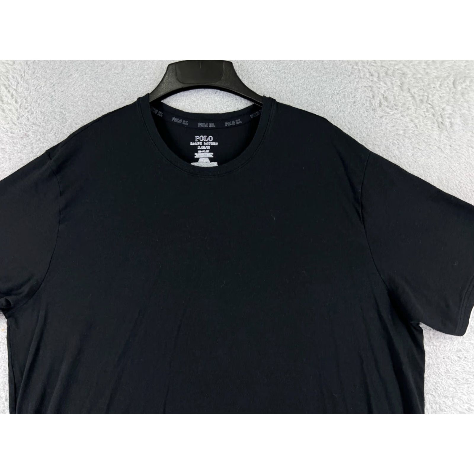 Ralph Lauren VINTAGE Ralph Lauren Polo Shirt Men's XL Black Cotton Short Sleeve Crew Neck T-Shirt Logo Embroidered Classic American Designer Sports Slimming Size US XL / EU 56 / 4 - 4 Thumbnail