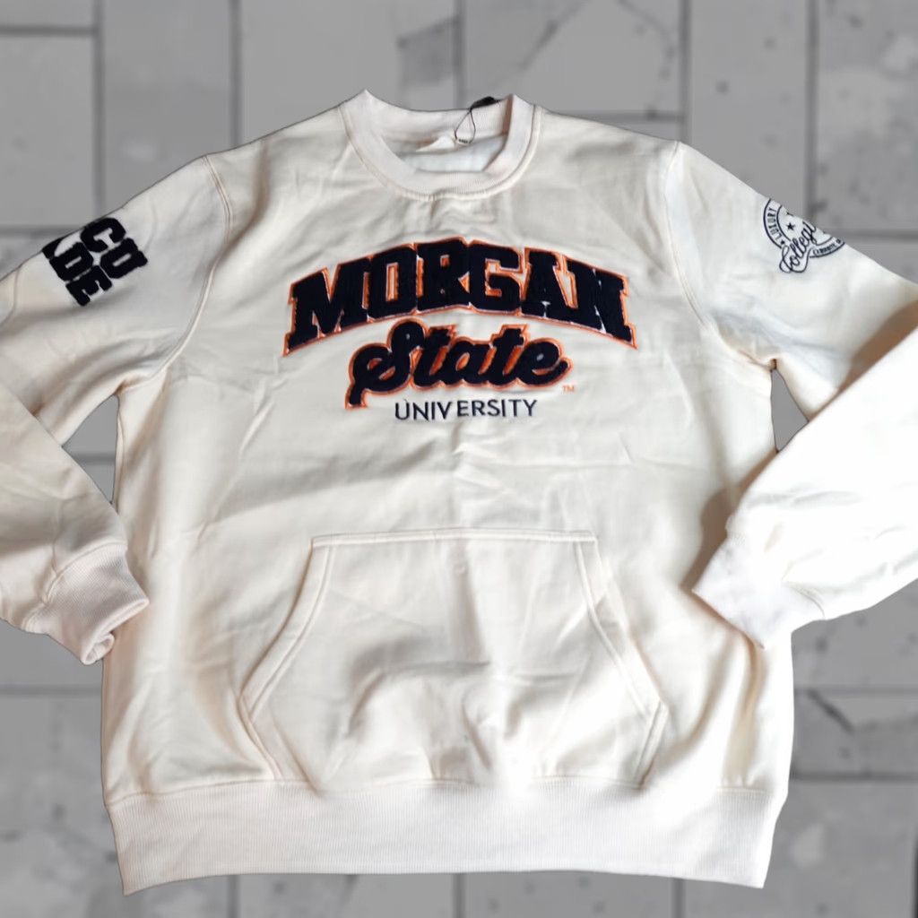 Vintage VINTAGE Collegiate Lux Morgan State Sweatshirt Crew Neck Long Sleeve Beige M Men Pullover Jersey Cotton Blend USA University 90s Mens Size US M / EU 48-50 / 2 - 1 Thumbnail
