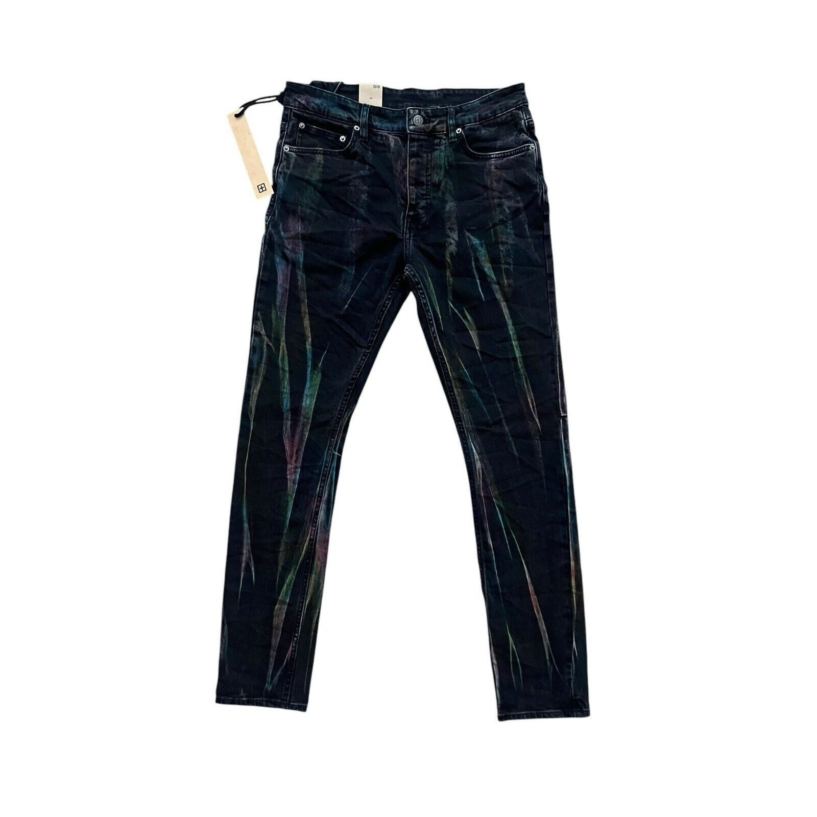 Ksubi Jeans Mens Chitch Slim Pink Refrakt Black Size 32/32