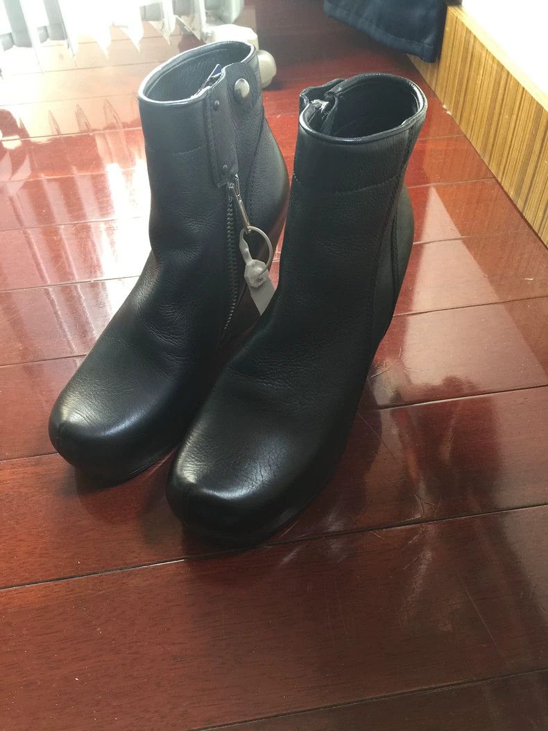 Rick Owens Classic High Heel Shoes Leather Boots-Dmc in Black, Men's (Size 8)