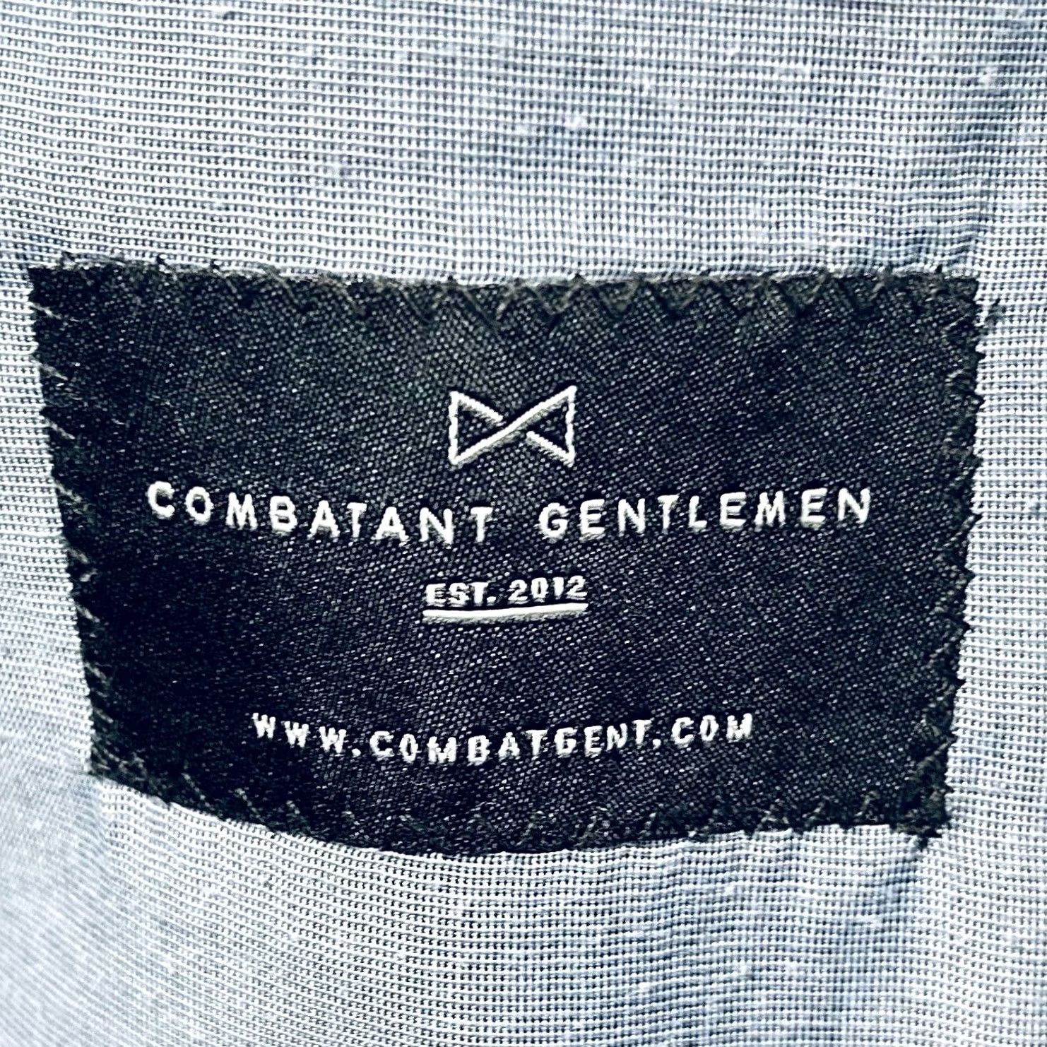 Vintage Combatant Gentlemen Sport Coat Blue 44R Slim Fit Two-Button Vented 100% Cotton Jacket Mens Regular Notch Lapel Summer Formal Size US XS / EU 42 / 0 - 3 Thumbnail