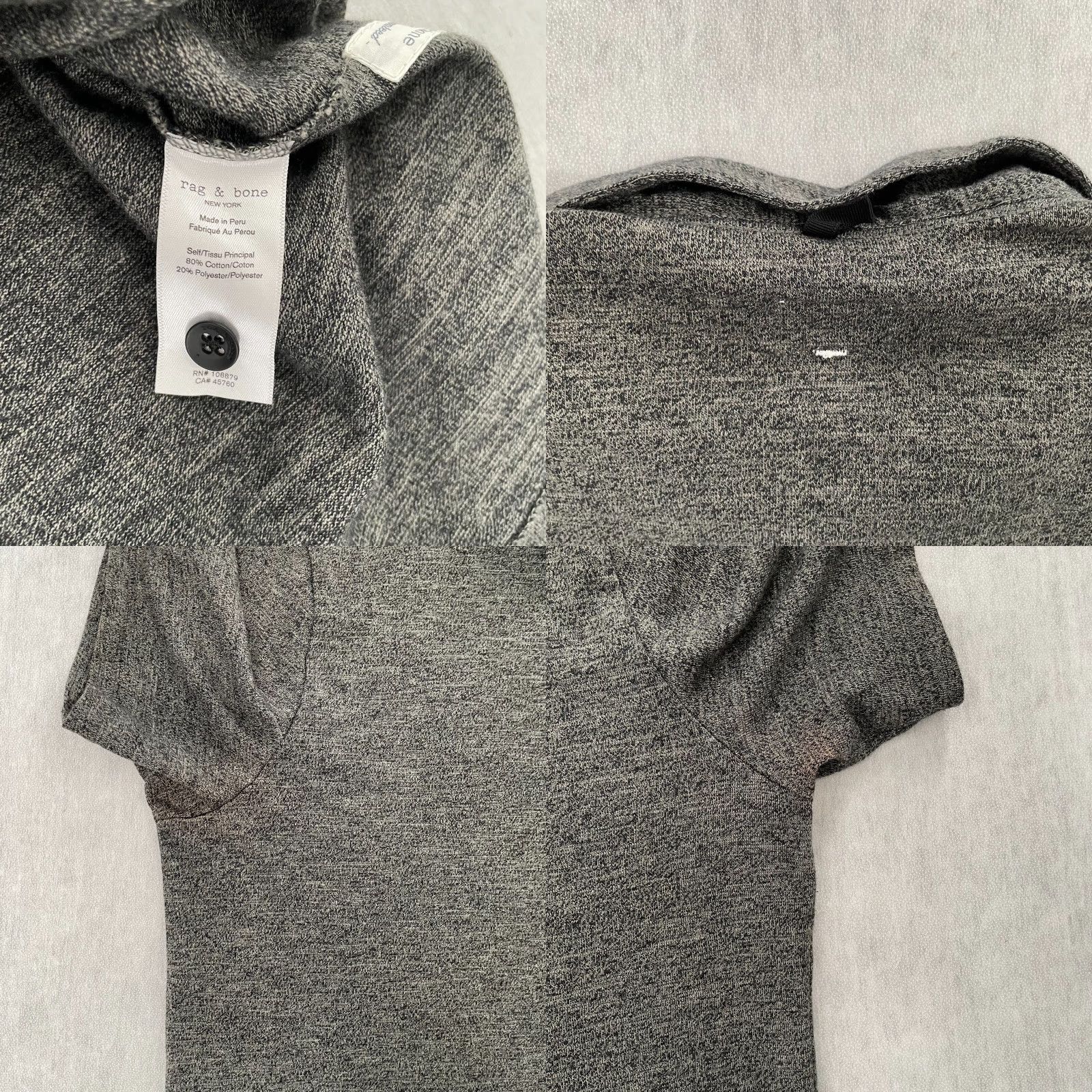 Rag & Bone Rag & Bone Shirt Polo Adult XL Short Sleeve Cotton Blend Mens Logo Button Knit Color Gray Size US XL / EU 56 / 4 - 8 Thumbnail