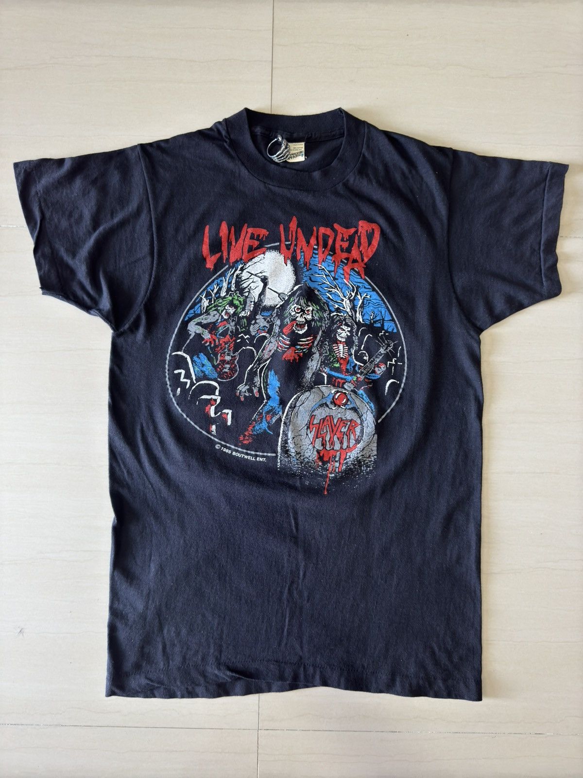 Band Tees × Vintage 1985 Slayer Live Undead Fall Slatanic Wehrmacht 80s Shirt Size US M / EU 48-50 / 2 - 3 Thumbnail