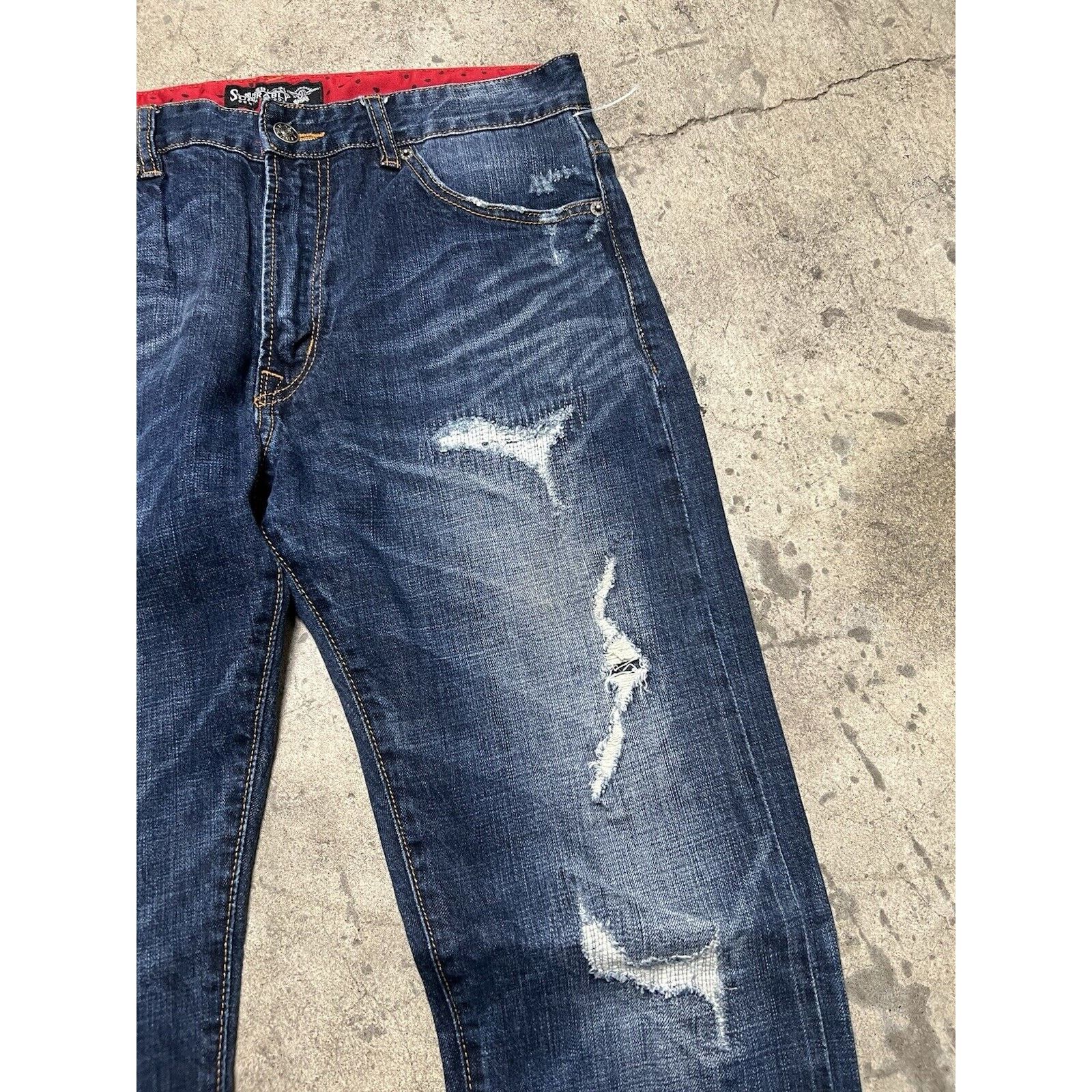 Japanese Brand Superably Men’s Logo Japanese Denim Size 34x34 Distressed Size US 34 / EU 50 - 3 Thumbnail