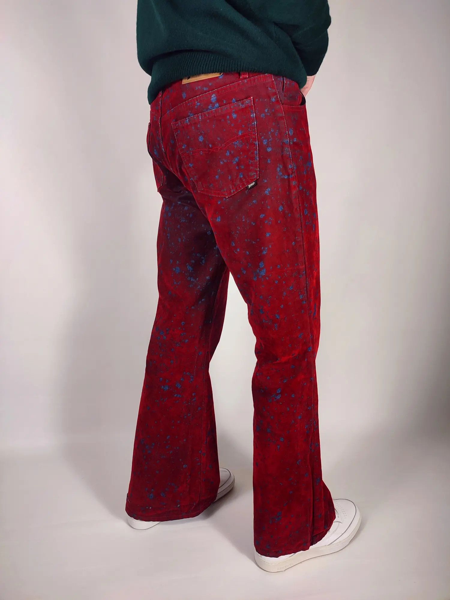 If Six Was Nine ATO The Kick Of Fashion Velour Flared Vampire Jeans Size US 33 - 12 Thumbnail