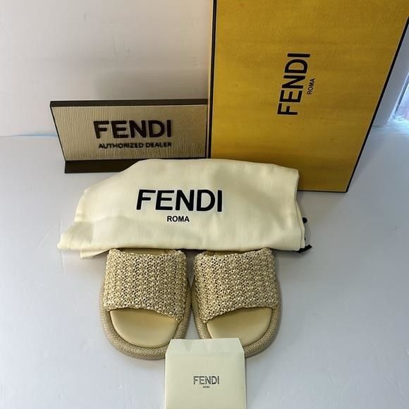 Fendi New Authentic Fendi Baguette Raffia Open-Toe Woven Slip-On S Size US 6 / IT 36 - 2 Thumbnail