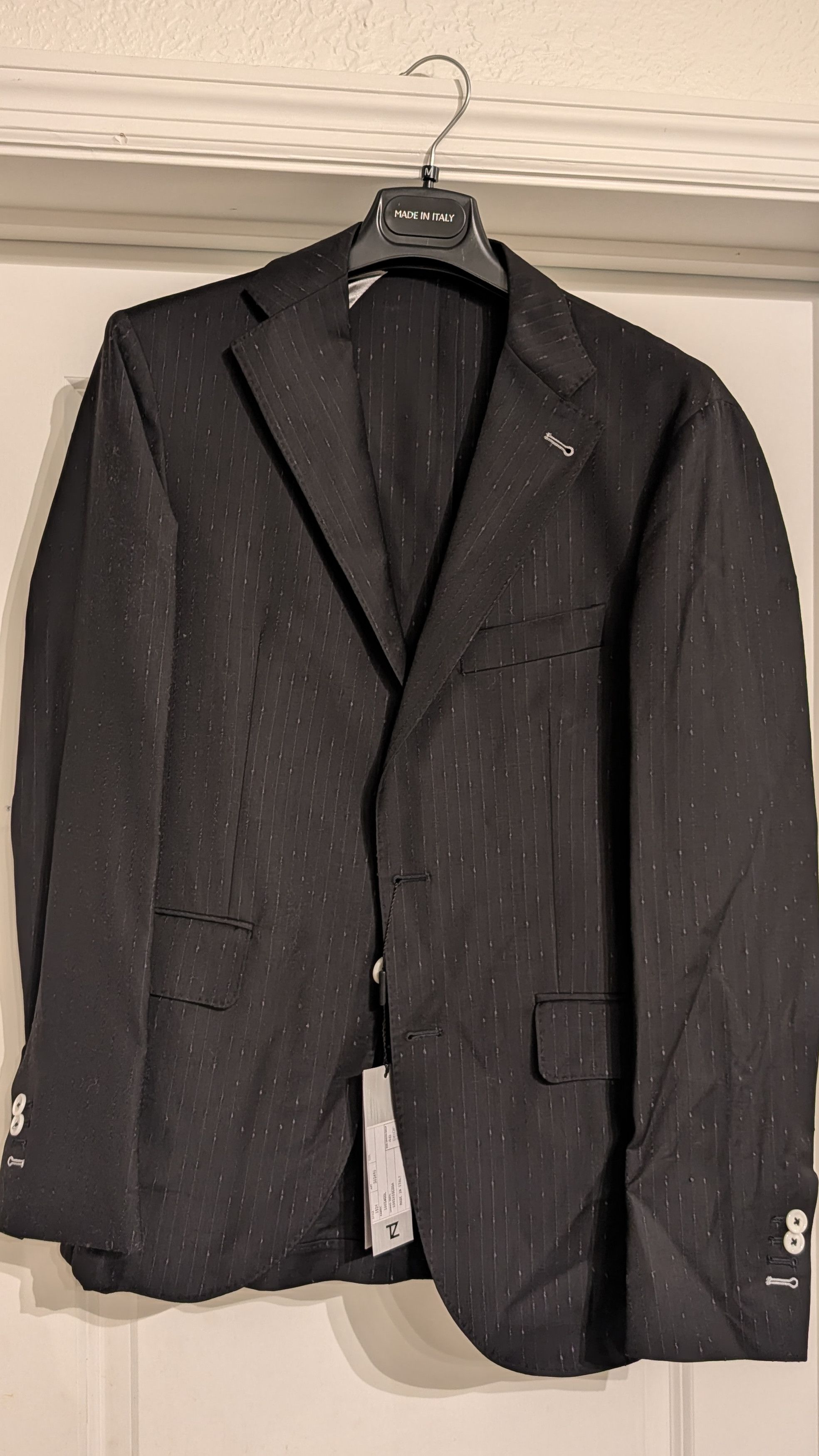 Other Designer Men's Black Blazer Made In Italy Luxury Wool Sz 48 Size 48R - 13 Thumbnail