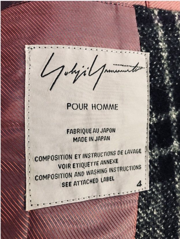 Yohji Yamamoto YYPH 🇯🇵 grey wool fall check side pleated coat 4 NEW Size 42R - 2 Thumbnail